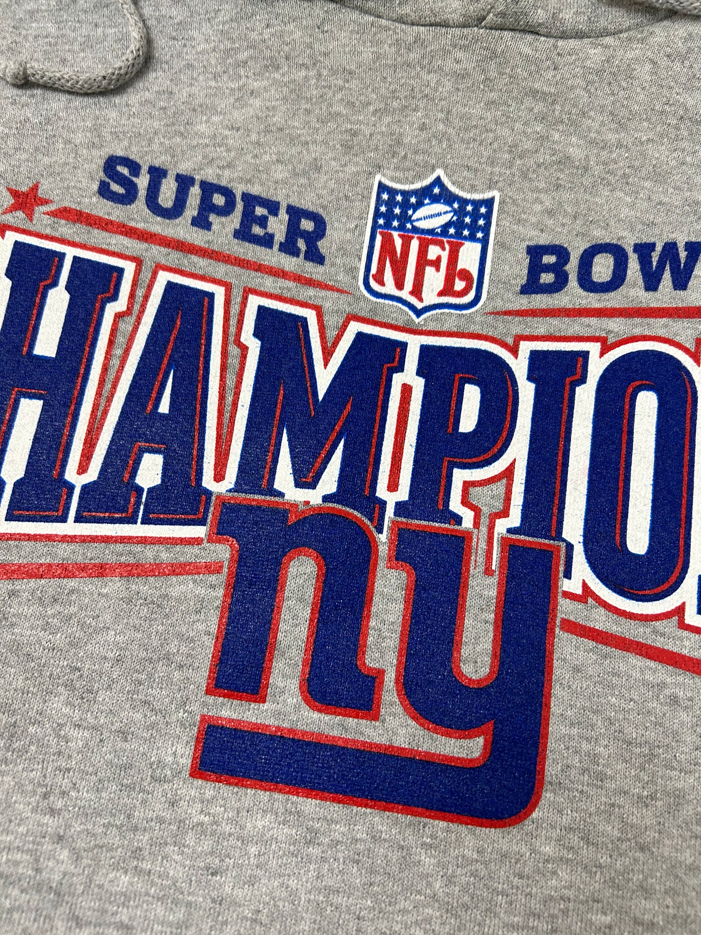 NFL Super Bowl XLII Champion New York Giants Hooded Sweatshirt 2XL/XL Fit 30x30.5 Inches