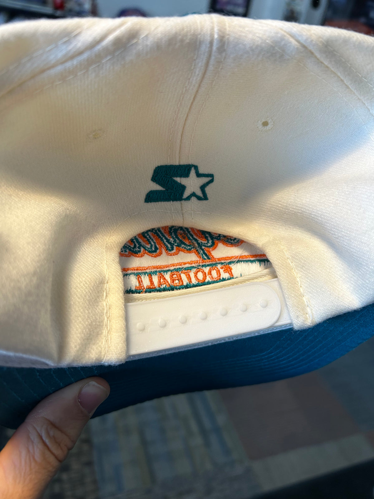Vintage Miami Dolphins Football NFL Script Snapback Hat Starter Rare 90s Wool