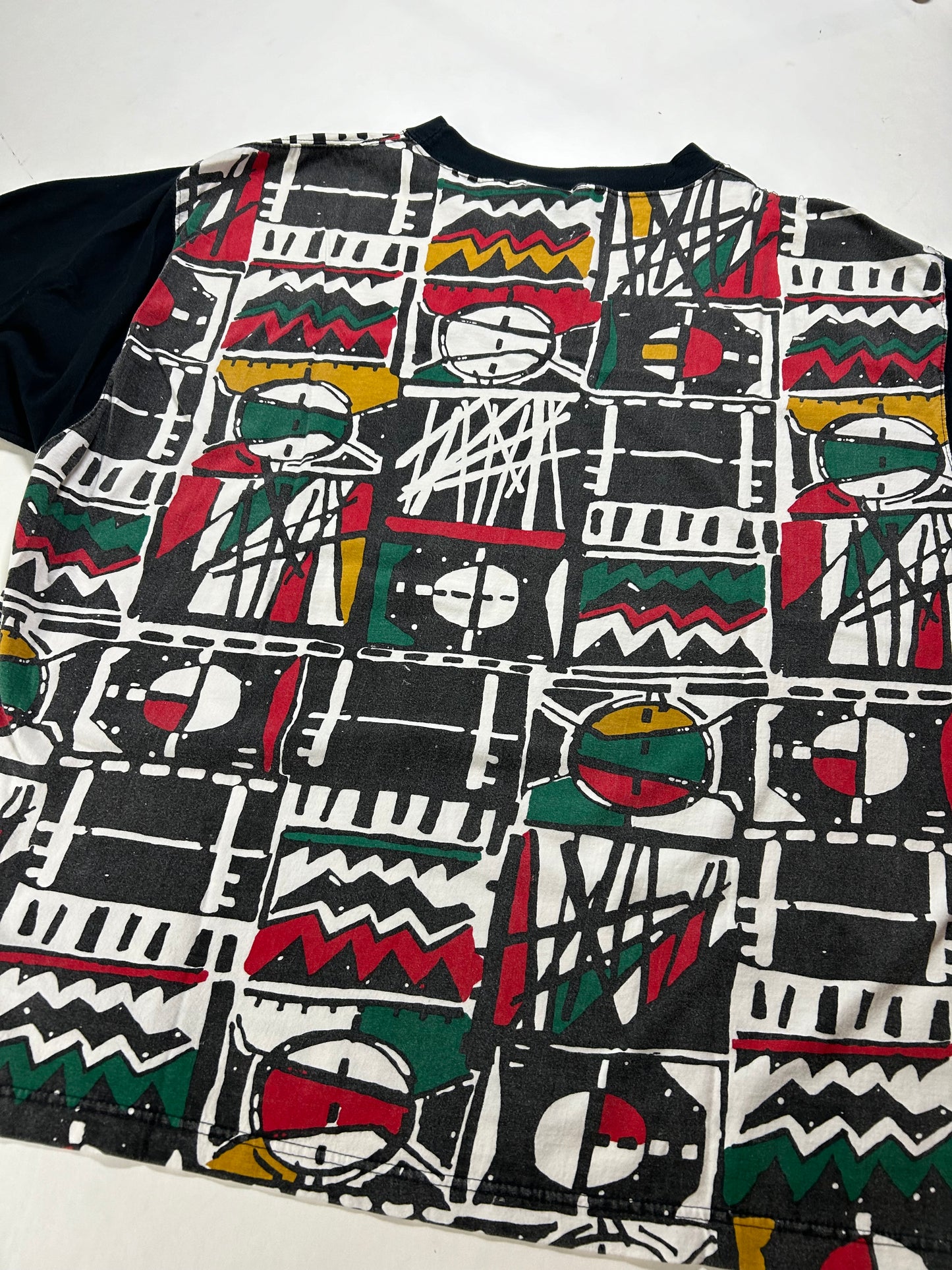 Vintage Nike Air Jordan AOP 1993 Tee Constructed Top Abstract Jordan 8 VIII XL 26.25x27.5/30 Inches