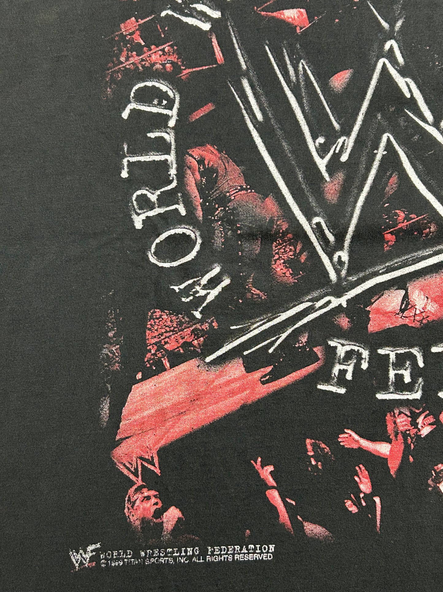 Vintage 90s WWF Wrestling World Wrestling Federation Wrestlers Tee 3XL 27.5x32 Inches Well Worn & Faded As Is