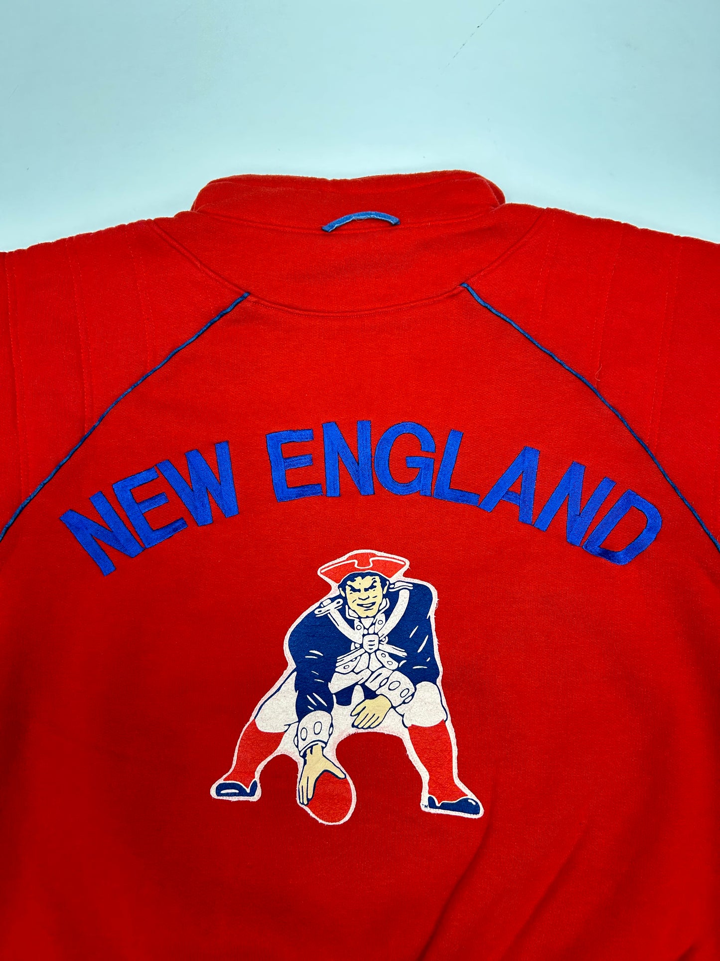 Vintage New England Patriots NFL Nike 1/4 Zip Pullover Sweatshirt Tagged Medium 24.5x25 Inches 80s