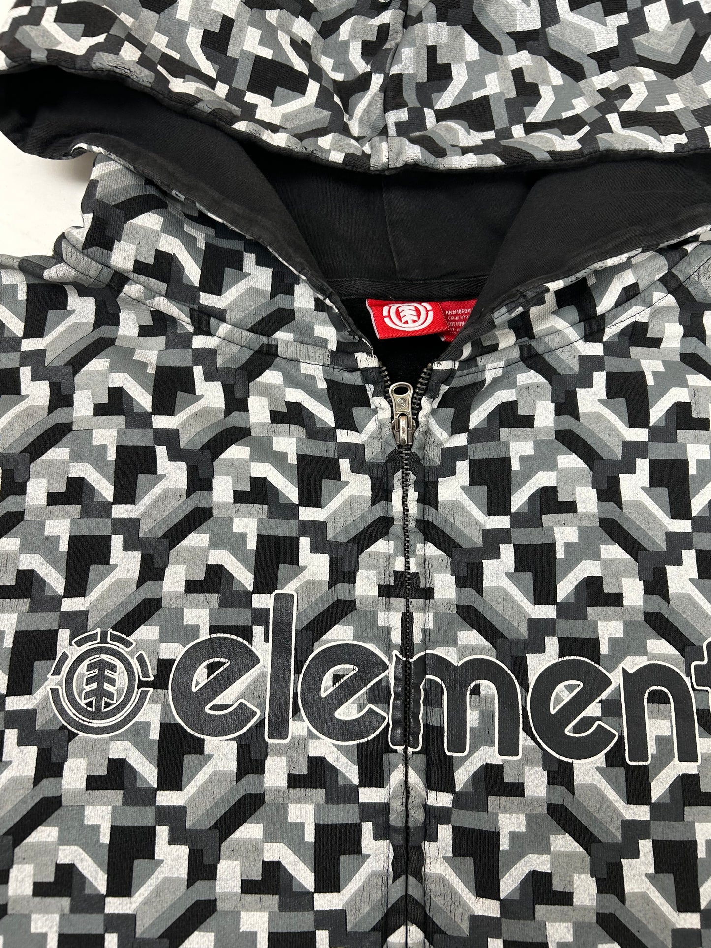 Vintage Element Skateboards Zip Hooded Sweatshirt Graphic Y2K XL 26x31.5 Inches Skate 2000s
