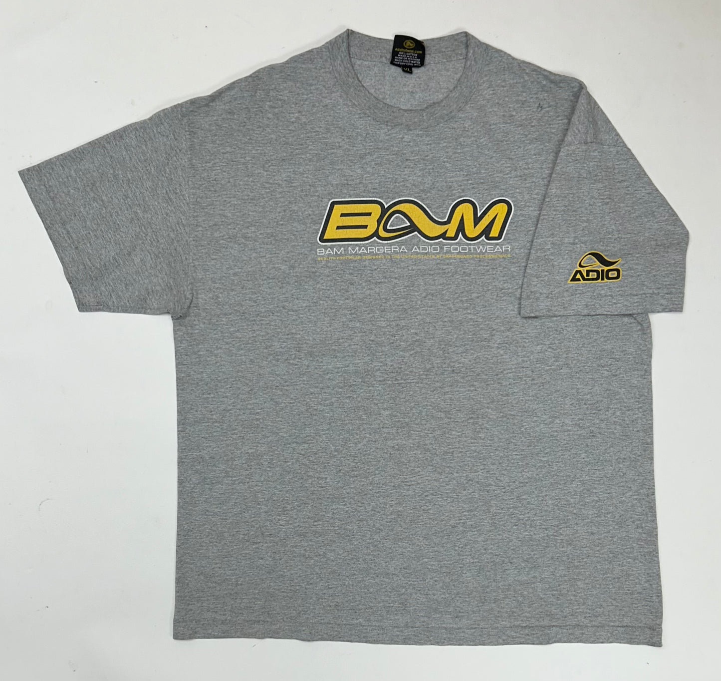 Vintage Adio Footwear BAM Margera Skate Tee XL 23.75x29 Inches Worn In As Is Has Flaws