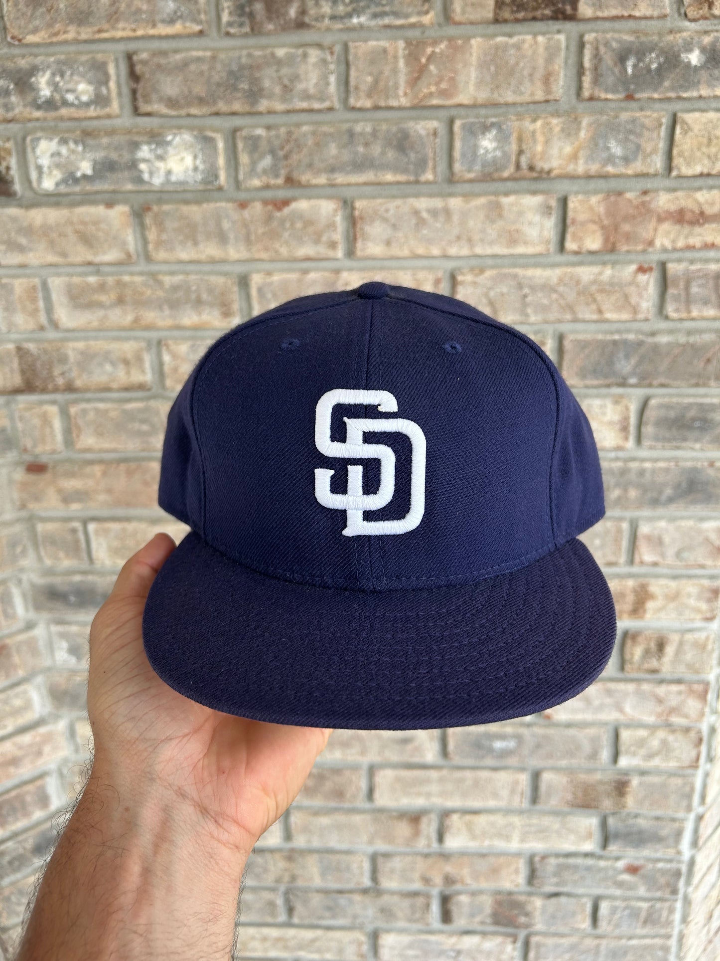Vintage 2000s San Diego Padres MLB New Era 59Fifty Fitted Hat USA 100% Wool Size 7 5/8” As Is Has Wear