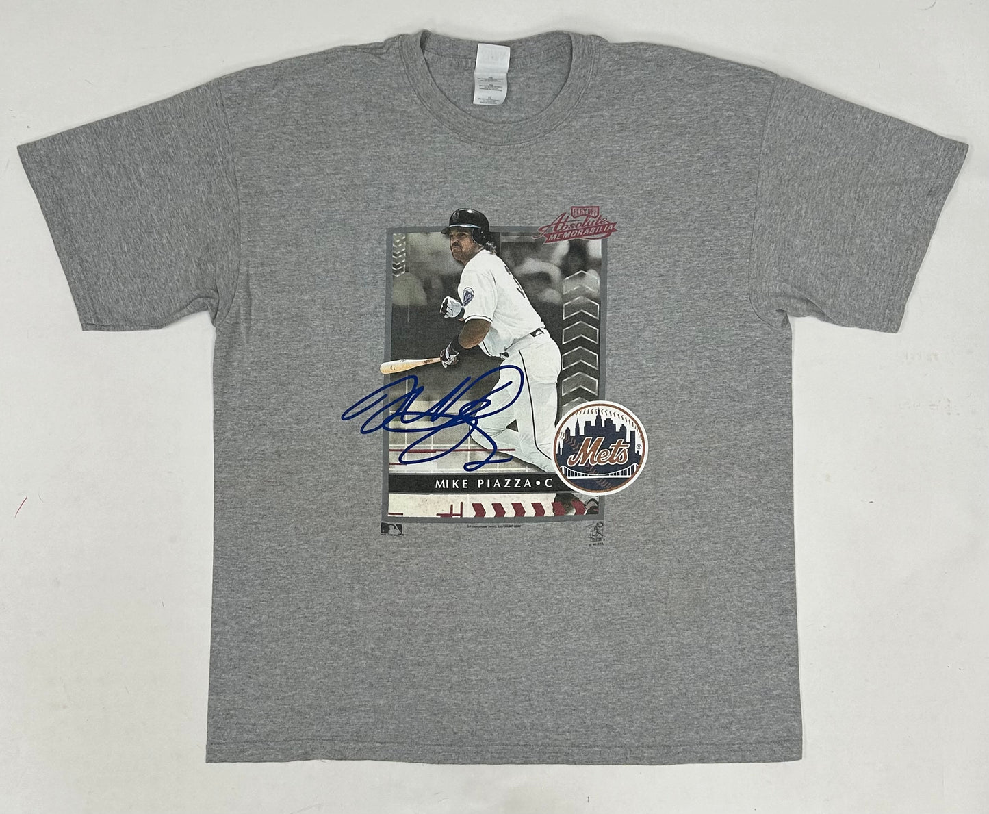 Vintage New York Mets Mike Piazza MLB Playoff Absolute Memorabilia Tee XL 23.5x29.75 Inches