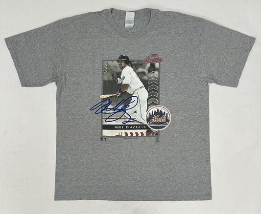 Vintage New York Mets Mike Piazza MLB Playoff Absolute Memorabilia Tee XL 23.5x29.75 Inches