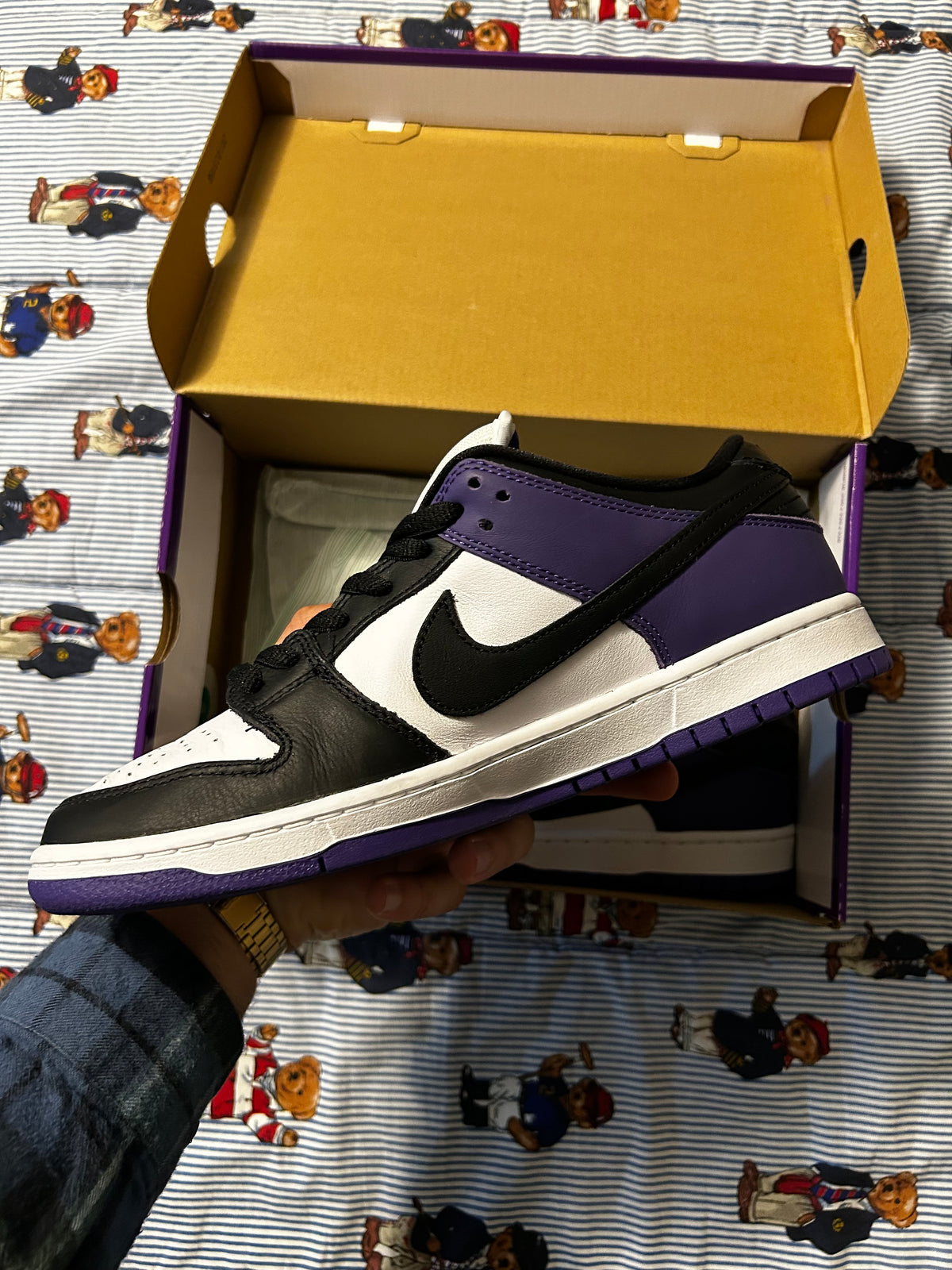 Nike SB Dunk Low Court Purple Size 10 Brand New With Box Skateboarding Shoe Skate