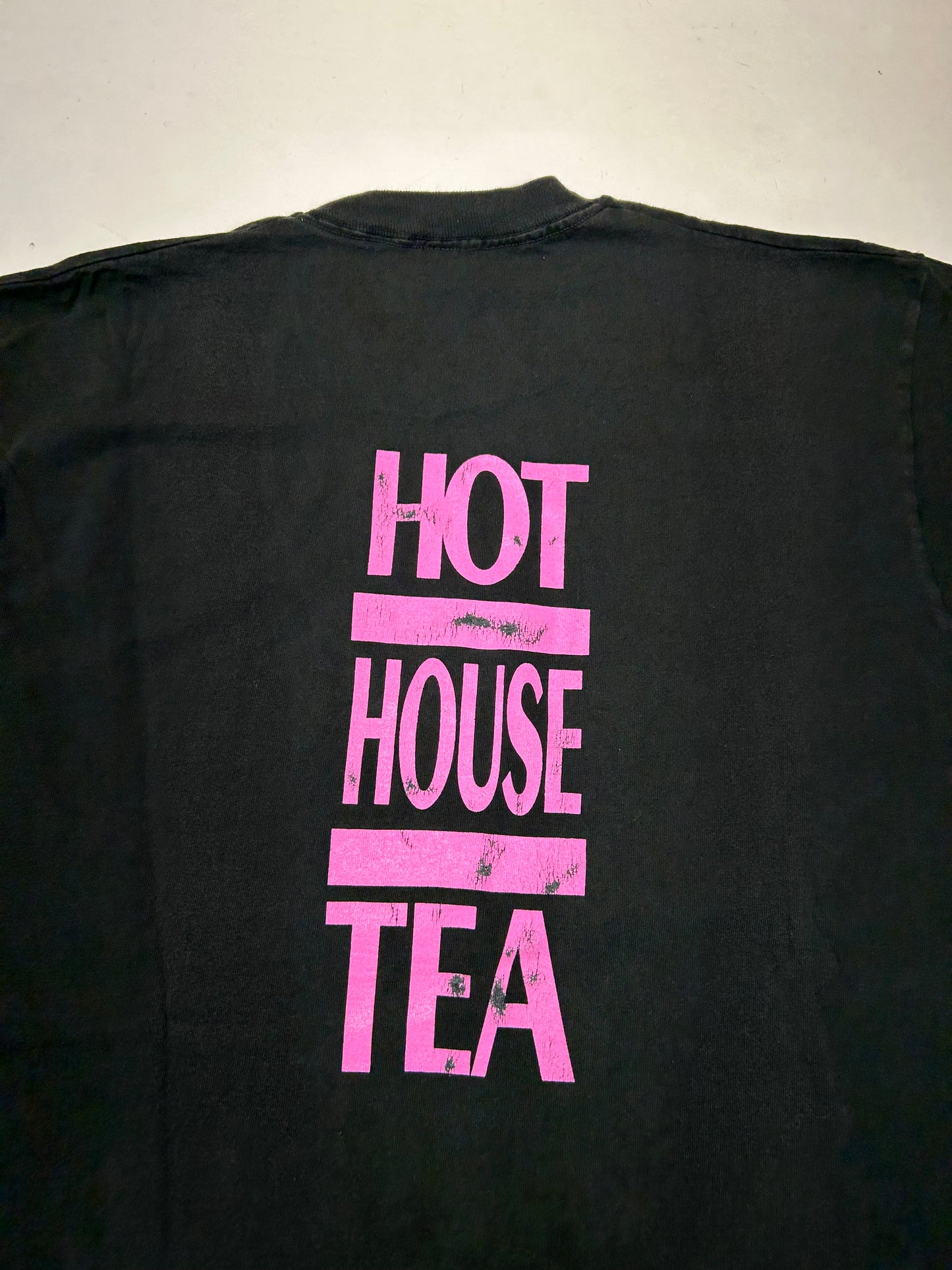 Vintage Safe Sundays Hot House Tea T Shirt XL 23x31.25 Inches Fruit Of The Loom USA Tag 1990s