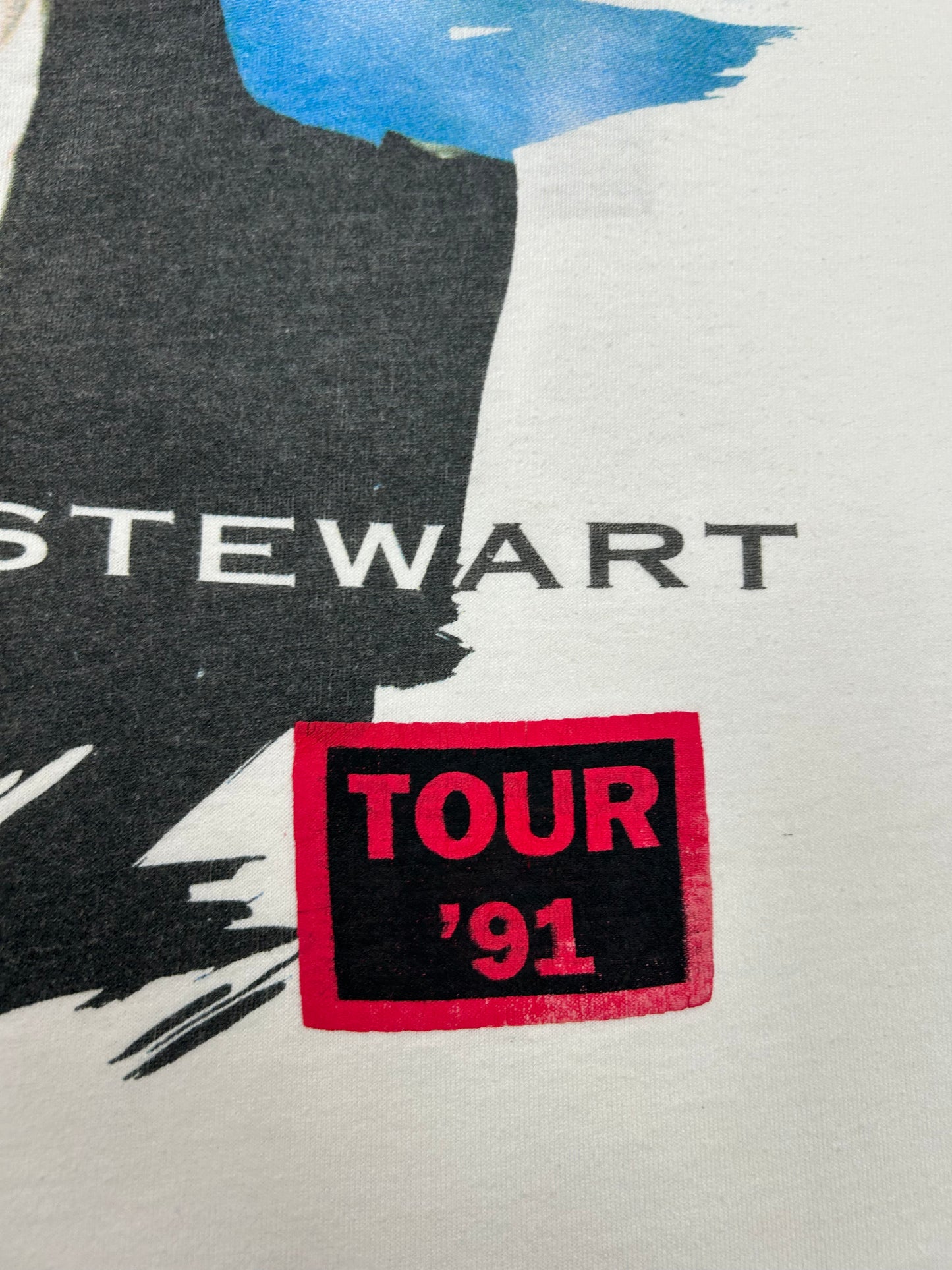 Vintage Rod Stewart Vagabond Heart Tour 1991 Music Band Tee Large Fit 22.75x27.75 Inches As Is