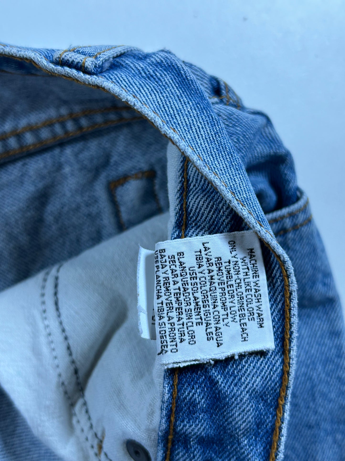 Vintage Two Pepper Mens Denim Jorts Blue Medium Wash 100% Cotton 36 18x20.5 Inches