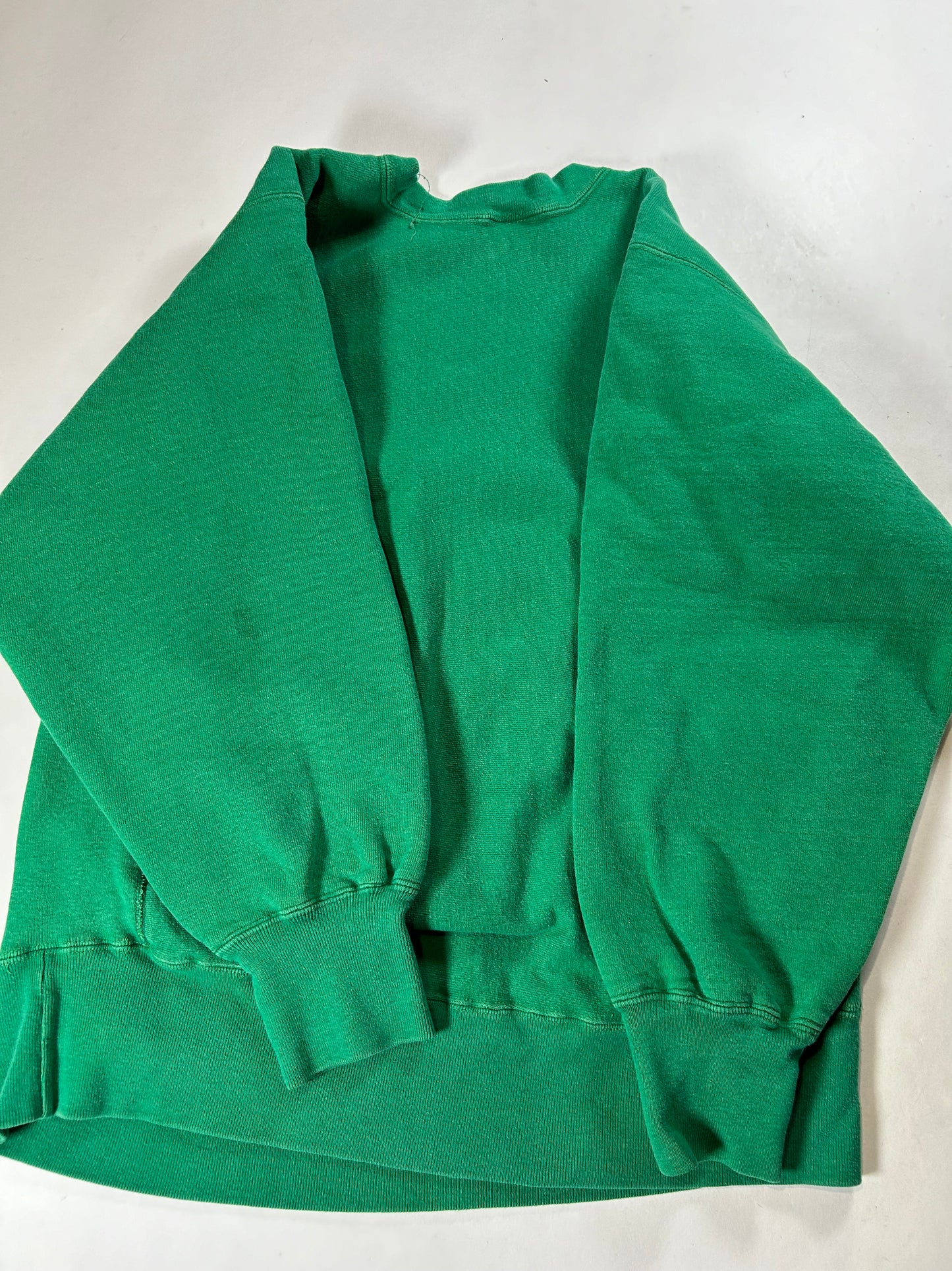 Vintage 80s Champion Reverse Weave Kelley Green Crewneck Sweatshirt 22.25x28.25 Inches Mediumish Fit