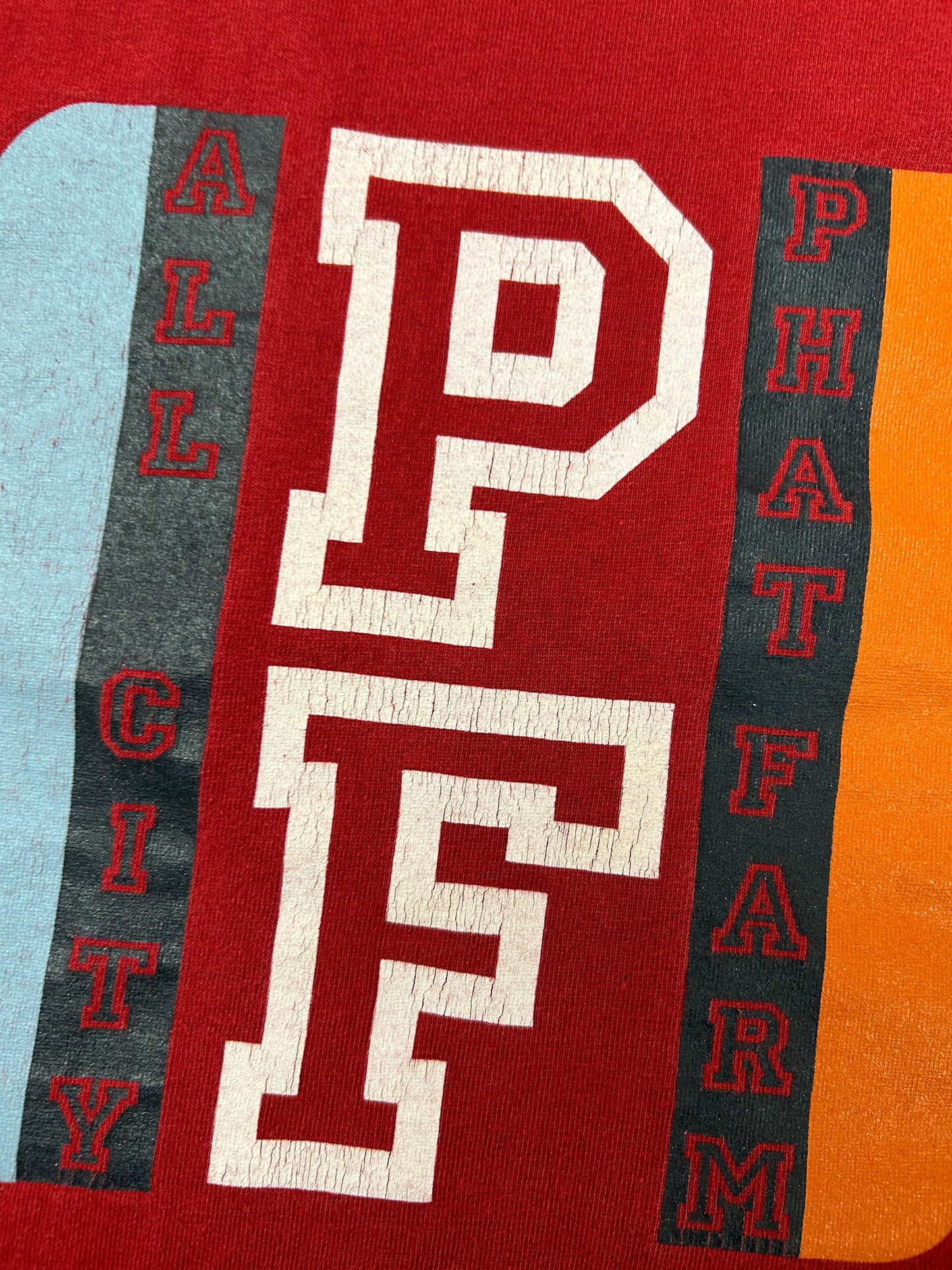 Vintage Phat Farm All City PF Y2K 90s Streetwear Brand Tee USA MADE Red Big XL Can Fit 2XL 25x30.75 Inches