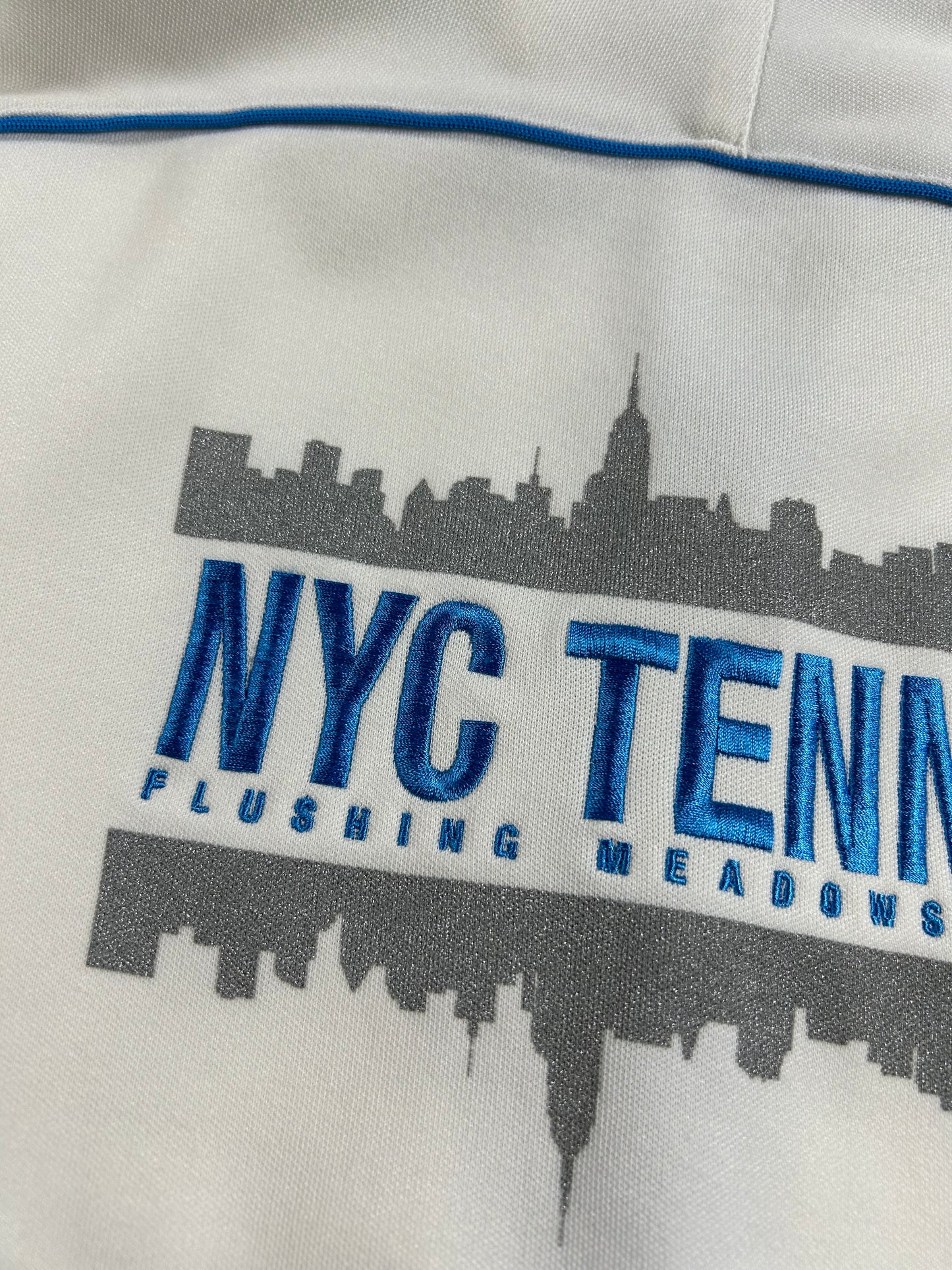 Nike NYC Tennis Flushing Meadows 2011 Full Zip Track Jacket White Small 17x24 Inches