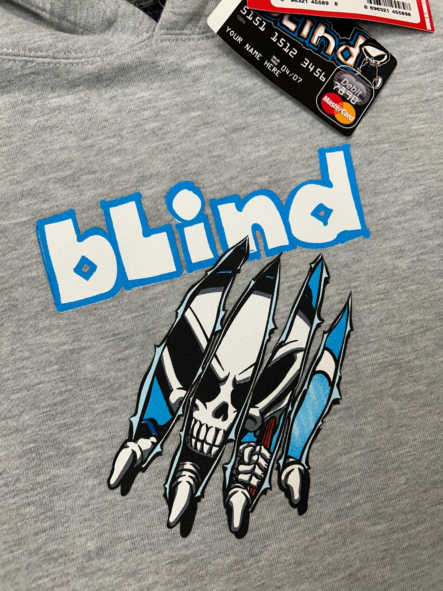 Vintage Blind Skateboards Reaper Graphic Skate Hoodie Youth Small 19.25x23.75 Inches