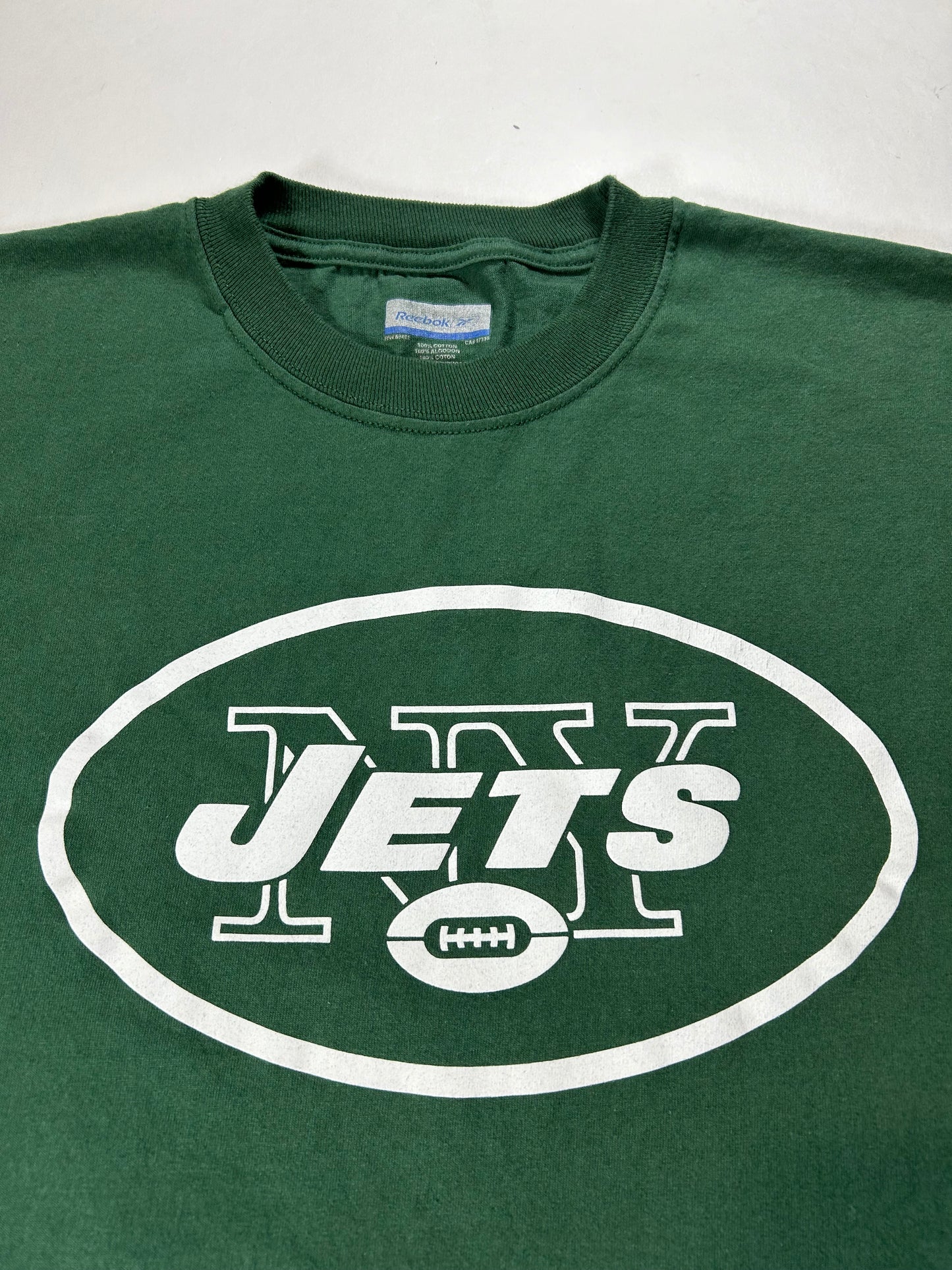 2000s Reebok New York Jets NFL Tee Green Large/XL Fit 23.5x29.5 Inches