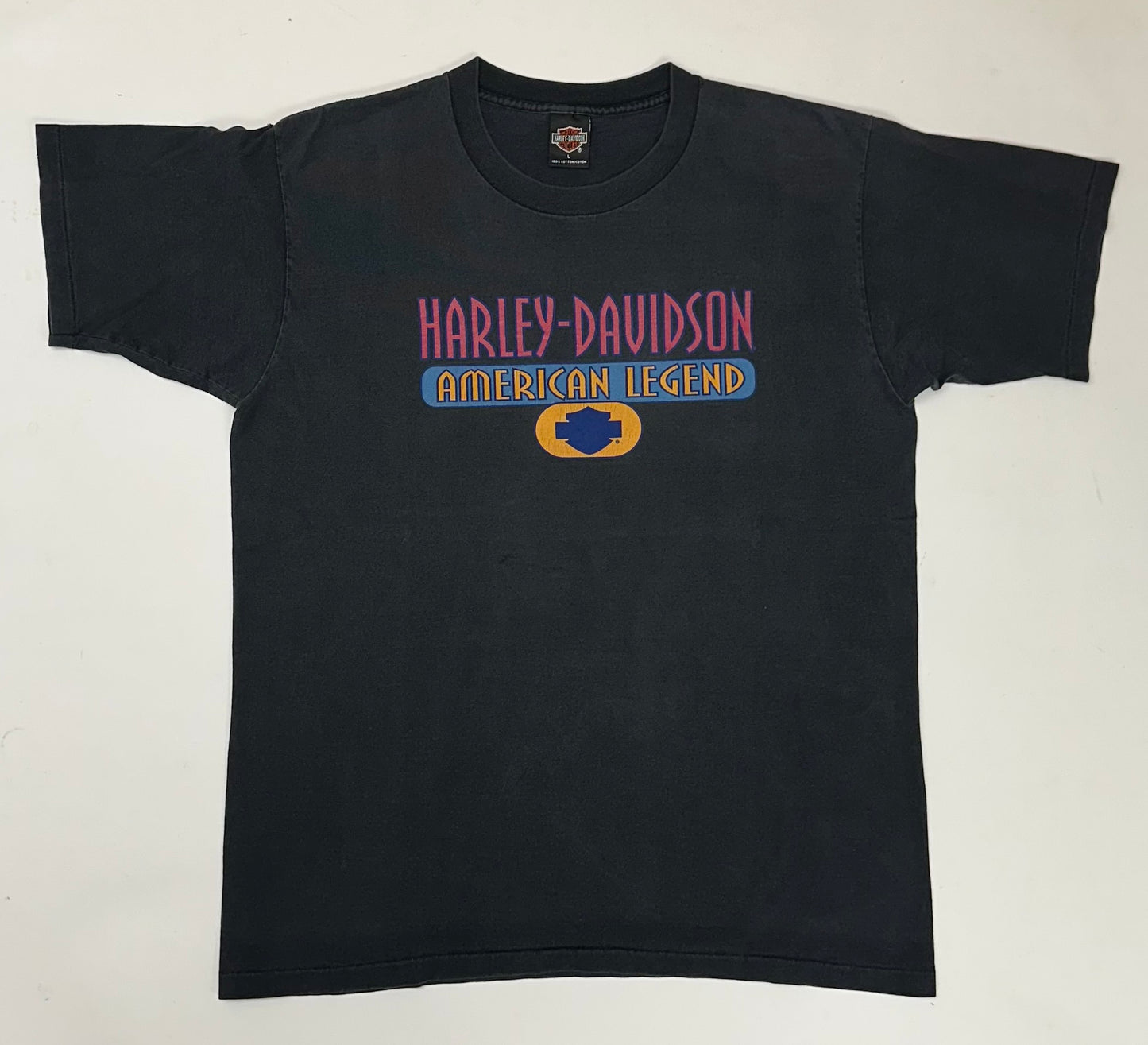 Vintage 90s Harley Davidson Motorcycles Chick’s Albuquerque, N.M. American Legend Tee Large 22.25x28.75 Inches