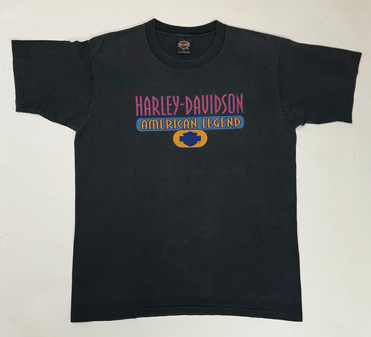 Vintage 90s Harley Davidson Motorcycles Chick’s Albuquerque, N.M. American Legend Tee Large 22.25x28.75 Inches