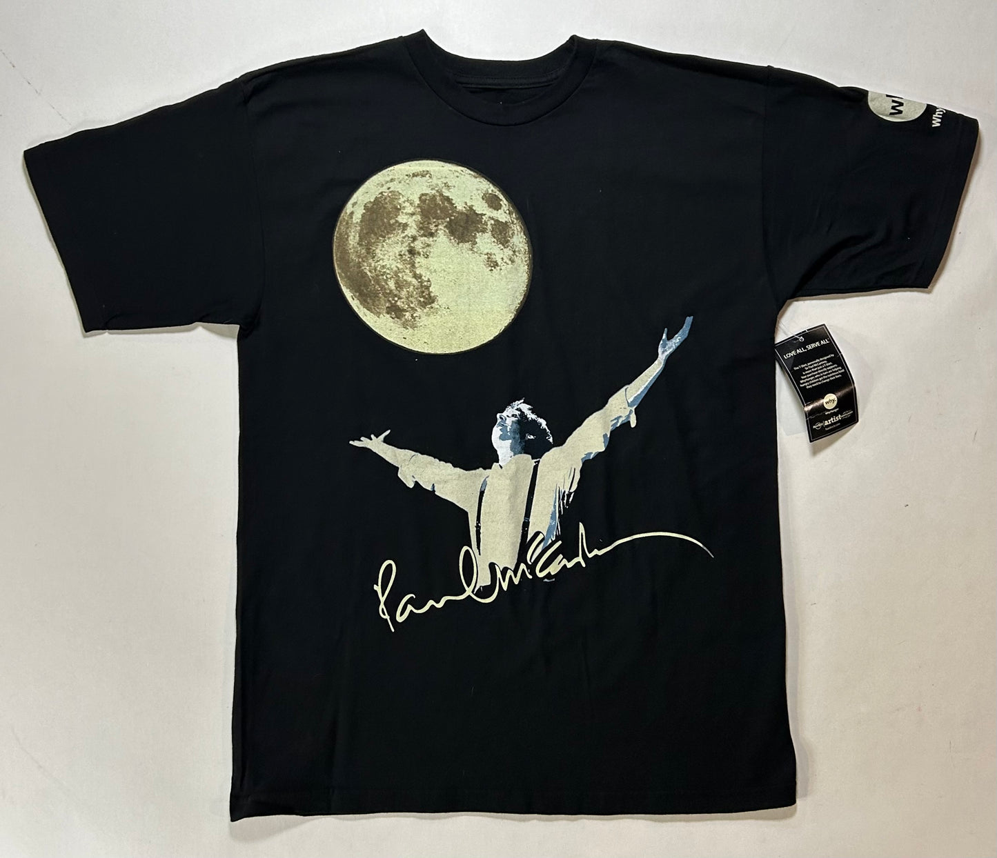Paul McCartney Hard Rock Cafe Moon WHY HUNGER Artist Spotlight 2010 Medium 20.25x29 Inches Tee Shirt