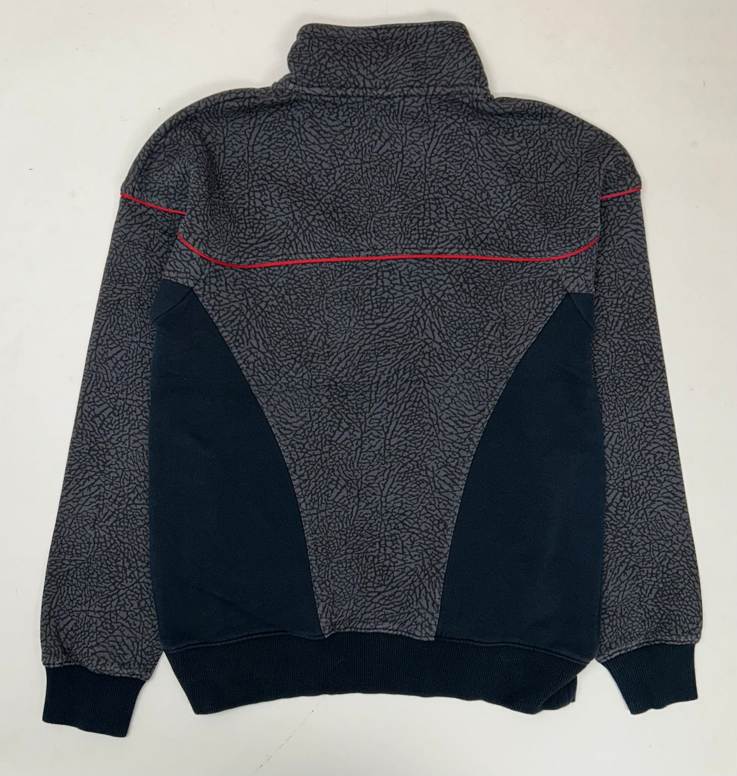 Air Jordan Cement Elephant Print 1/4 Zip Sweatshirt Retro 3 Black Cement Medium 20.5x27 Inches