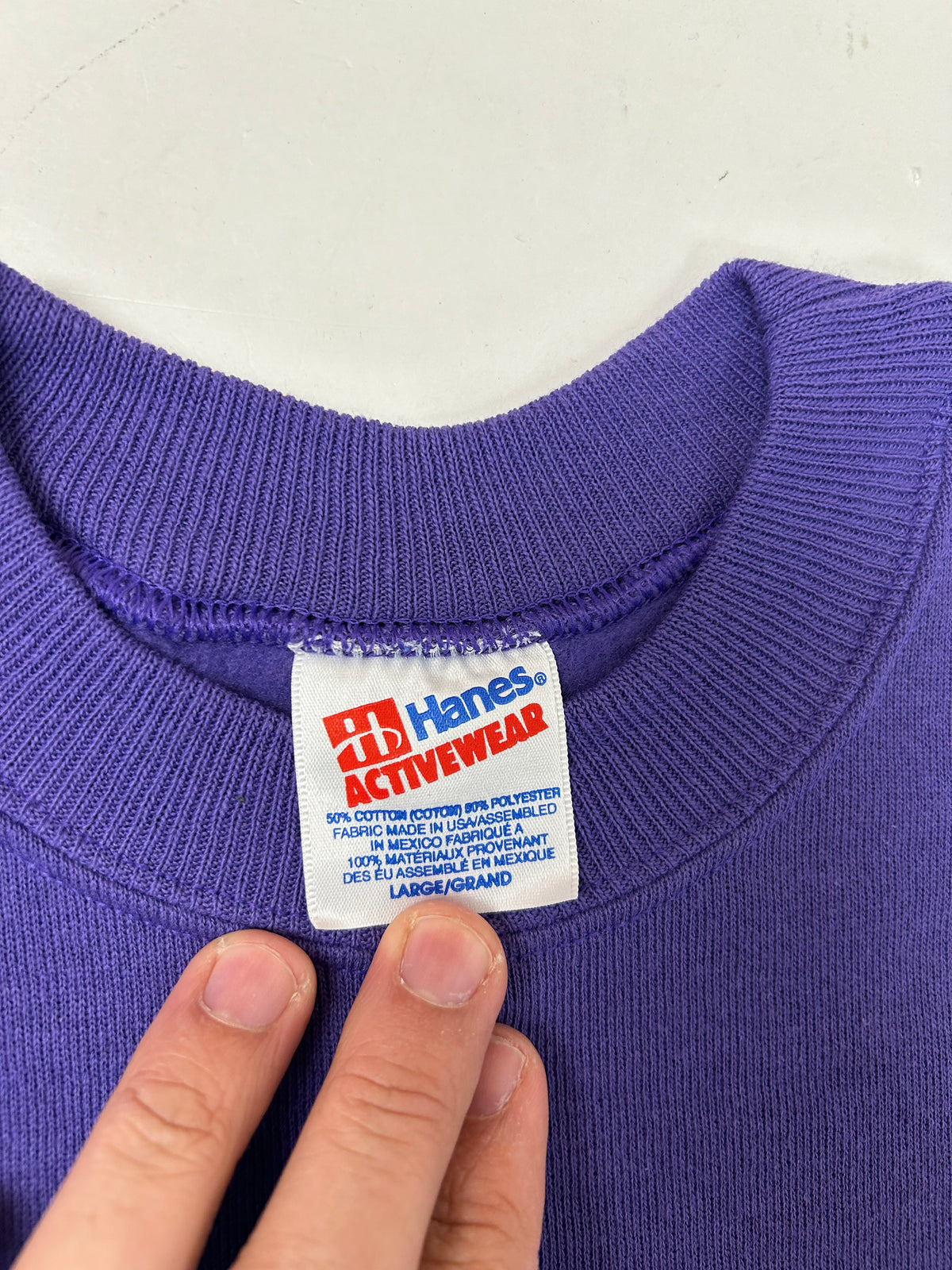 Edgewood New Jersey Deeper Than The Roots Crewneck Sweatshirts Hanes Activewear Tag 50/50 Blend USA/Mexico M/L Fit 23.5x27.5 Inches Purple