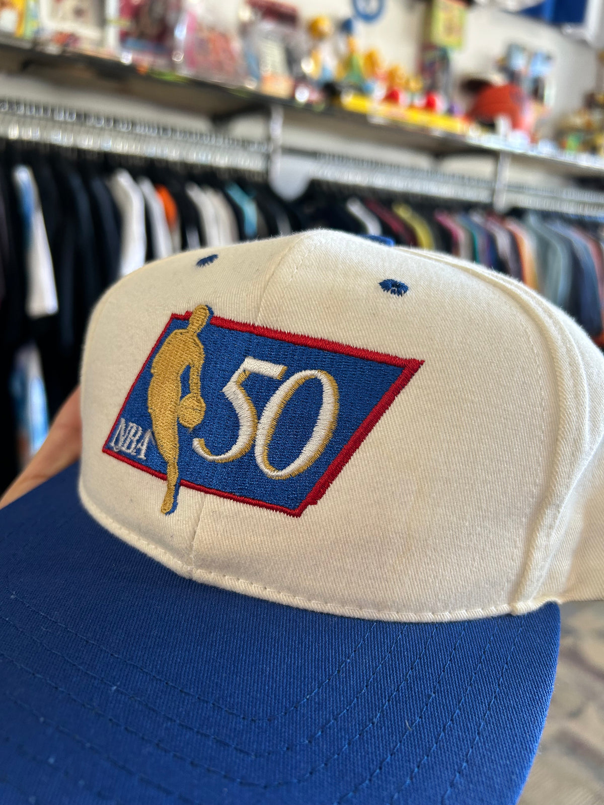Vintage NBA 50 Year Anniversary SnapBack Hat 1996 50th Year Made In USA