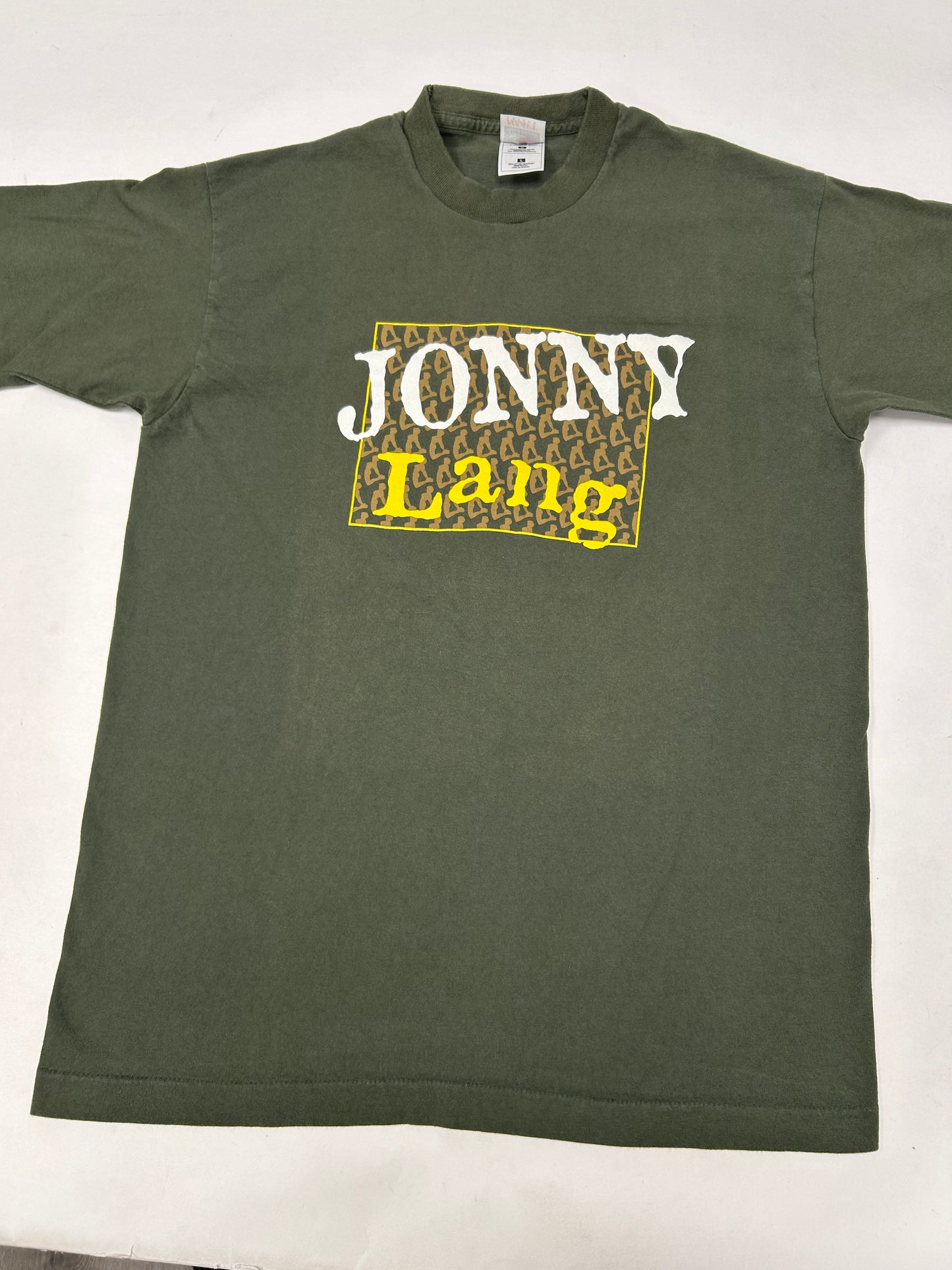 Vintage Jonny Lang Band Music Graphic Tee Autographed On Back As Is L/M 20.75x29 Inches