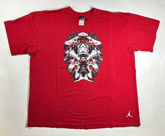 Vintage Air Jordan Collection Sneaker Collage Retro Tee Y2K Size 2XL 28x31/32 Inches As Is