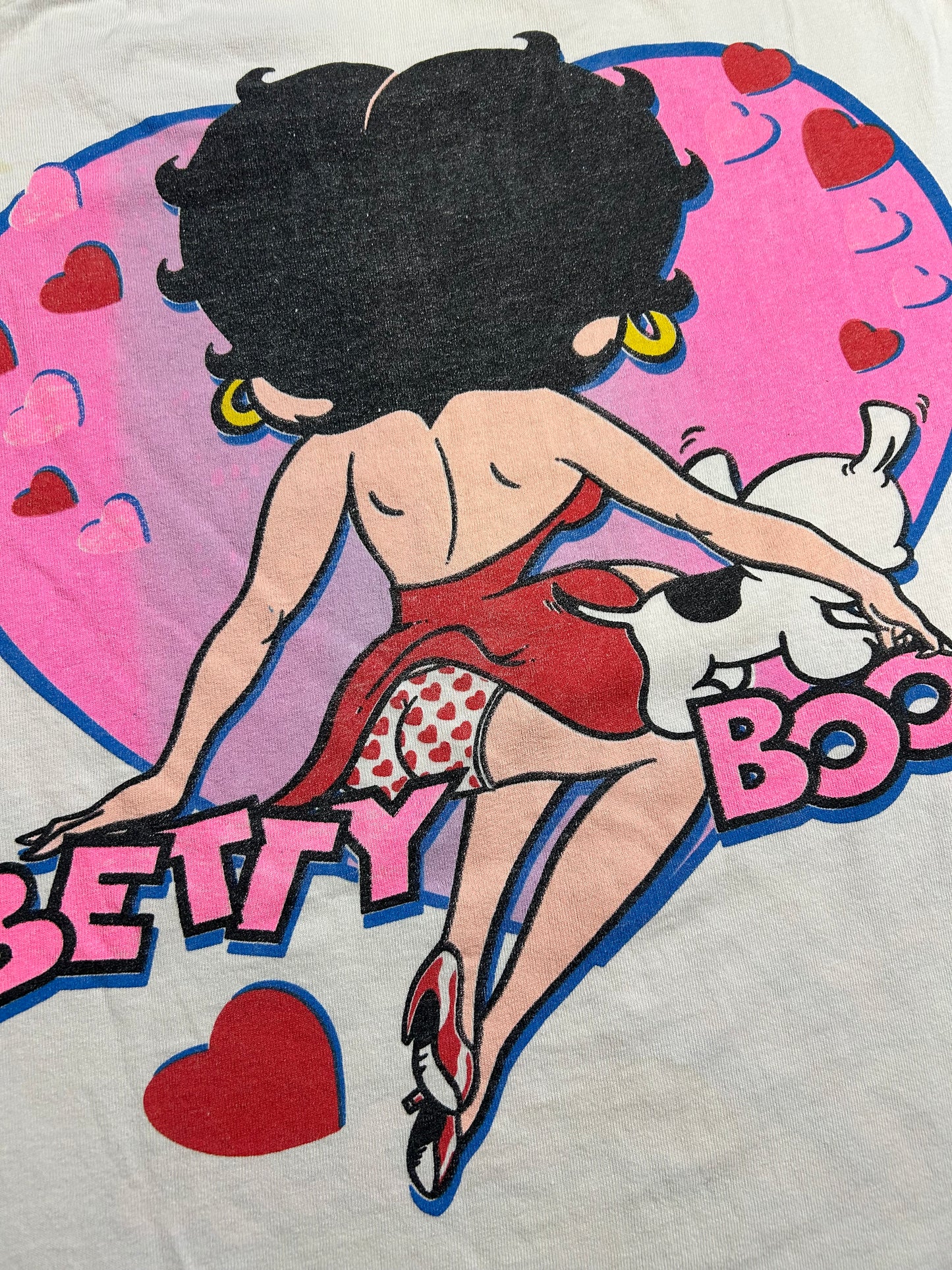 Vintage Betty Boop Pudgy 1989 Graphic T-Shirt Changes Tag Boxy XL 24.5x27 Inches As Is Worn