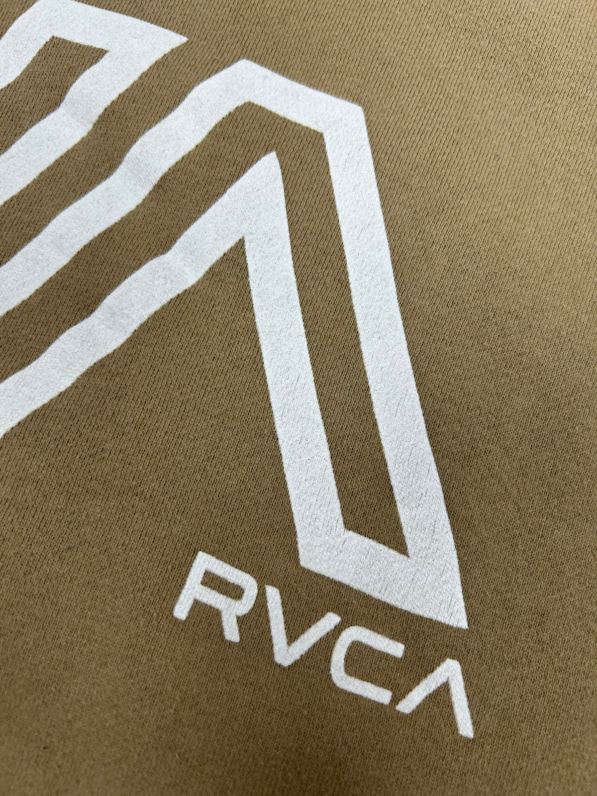 RVCA VA Hoodie Sweatshirt Hooded Tan Medium 22.75x26.25 Inches