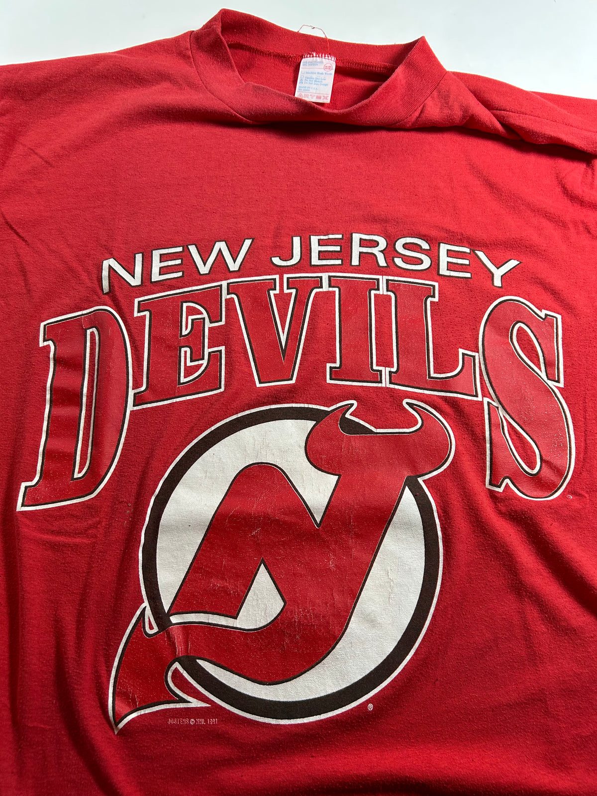 Vintage New Jersey Devils NHL Tee 90s BIG Fit 3XL+ 28.5x36.25 Inches Jostens