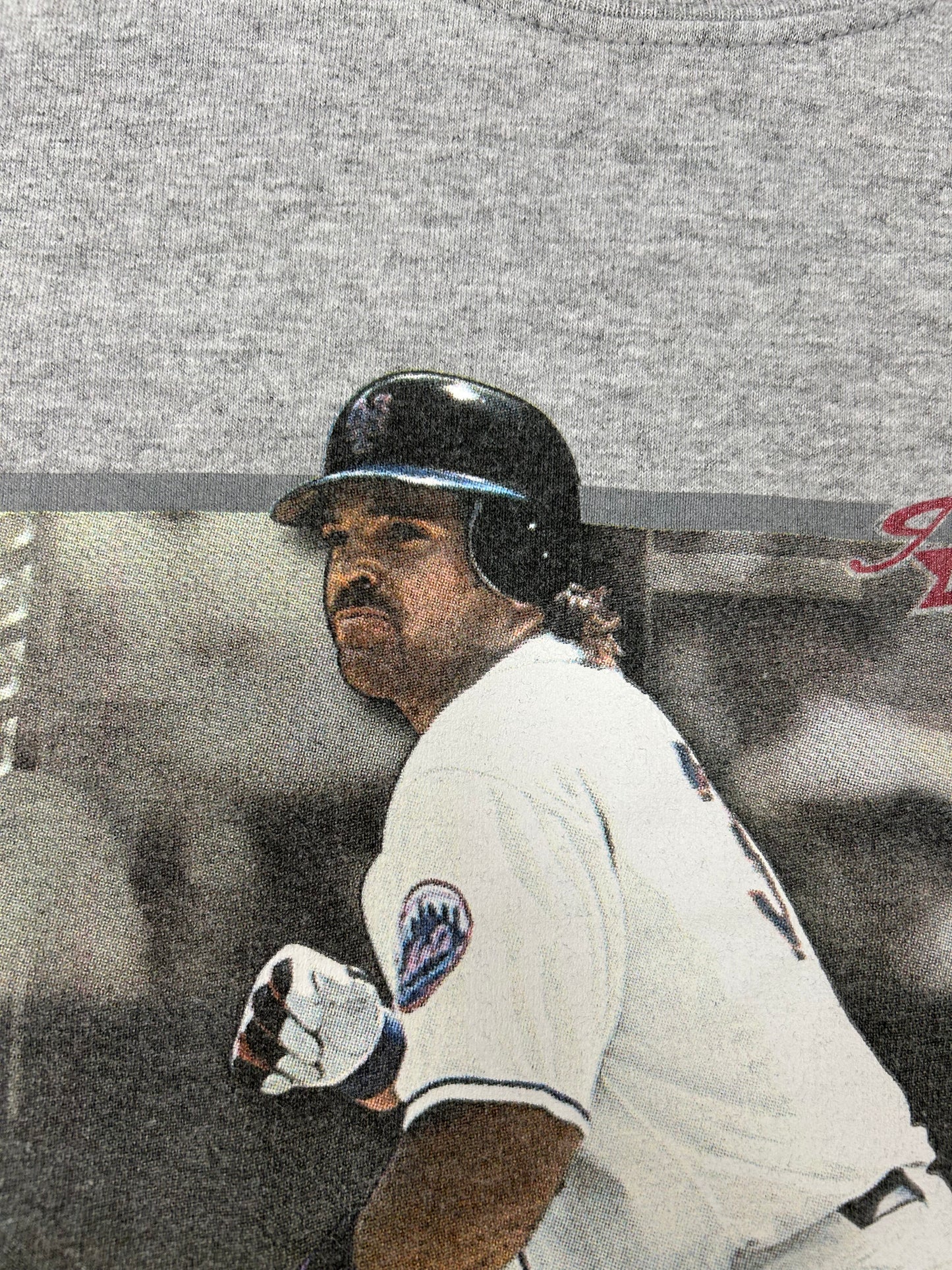 Vintage New York Mets Mike Piazza MLB Playoff Absolute Memorabilia Tee XL 23.5x29.75 Inches