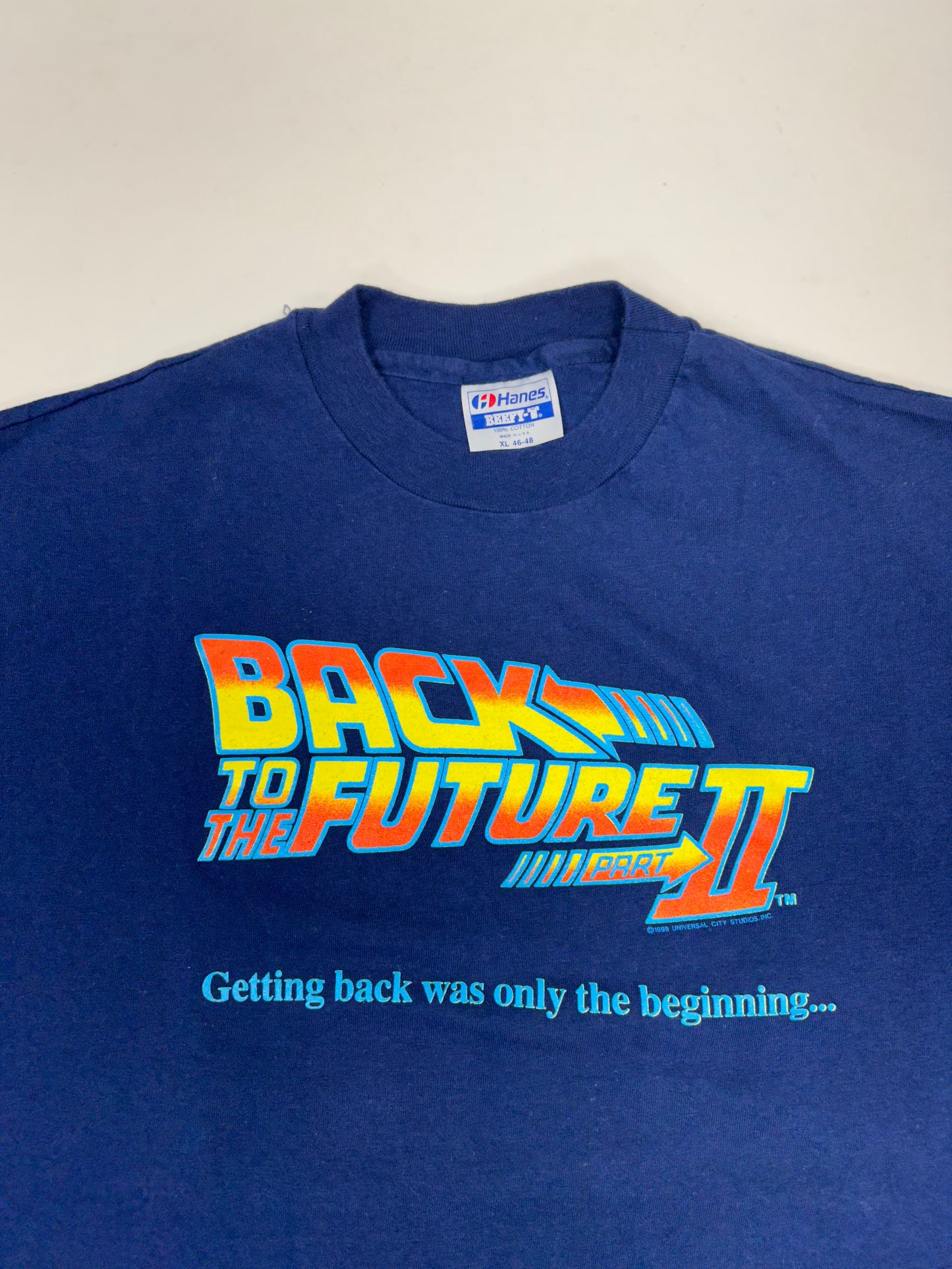 Vintage 1989 Back To The Future Part II Movie Promo Tee 1989 Rare Large Fit 22.25x28 Inches