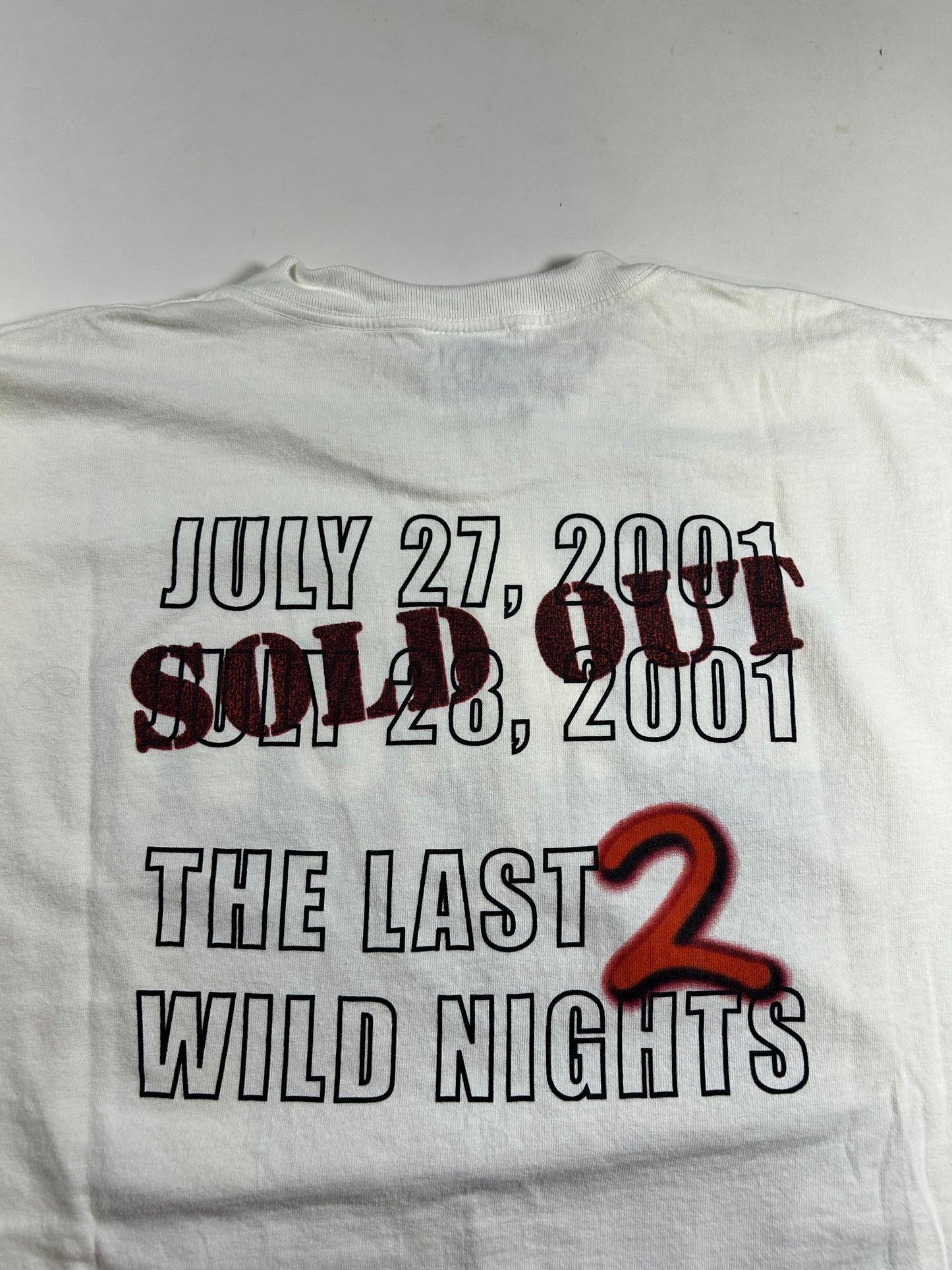 Vintage Jon Bon Jovi One Wild Night 2001 Giants Stadium Sold Out Tour Tee XL 23.5x31.5 Inches