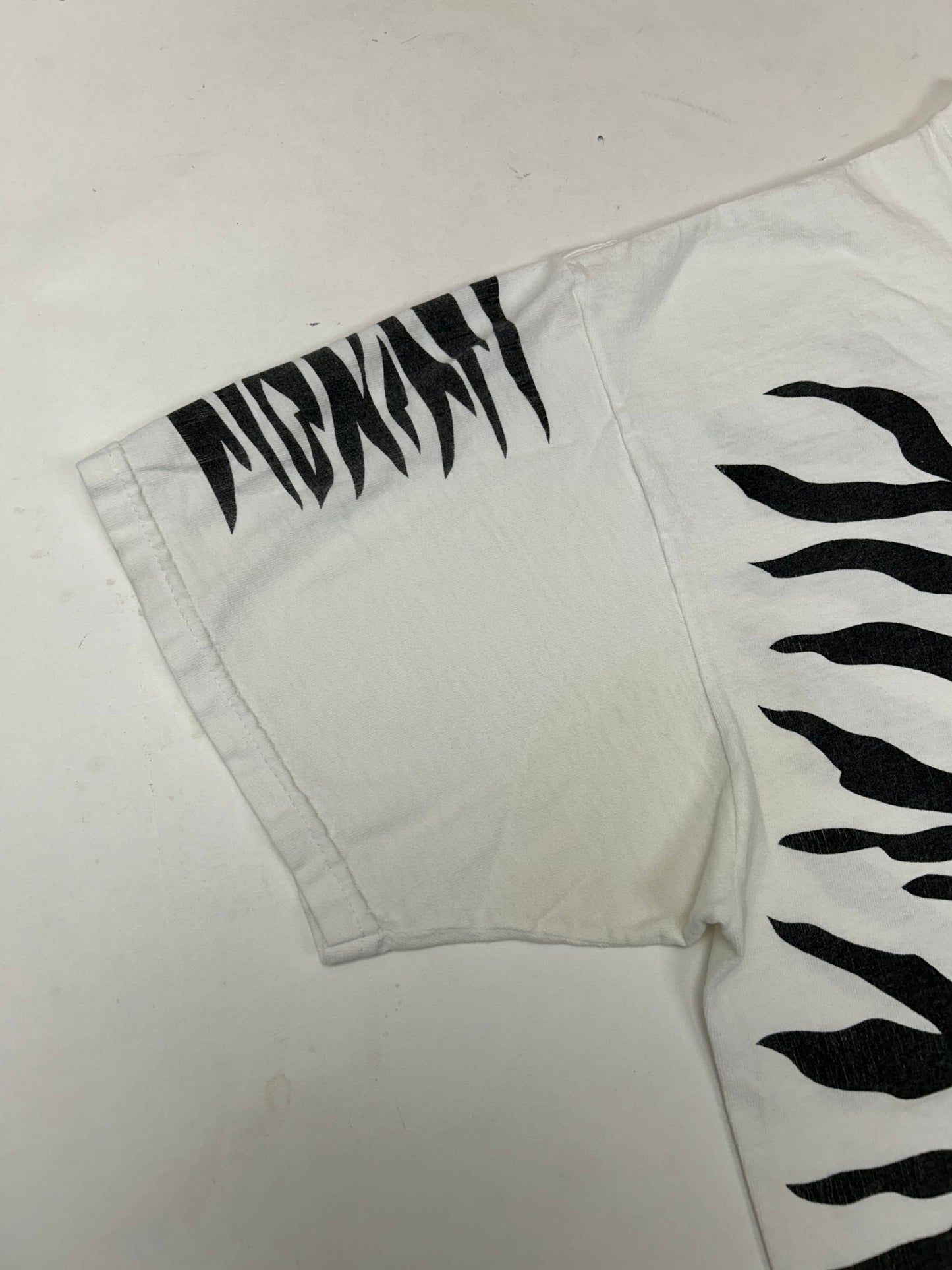 Vintage 90s Ted Nugent World Bowhunter Zebra Stripe Rockin’ The Wild Kick Ass Music Tee XL 24x29 Inches