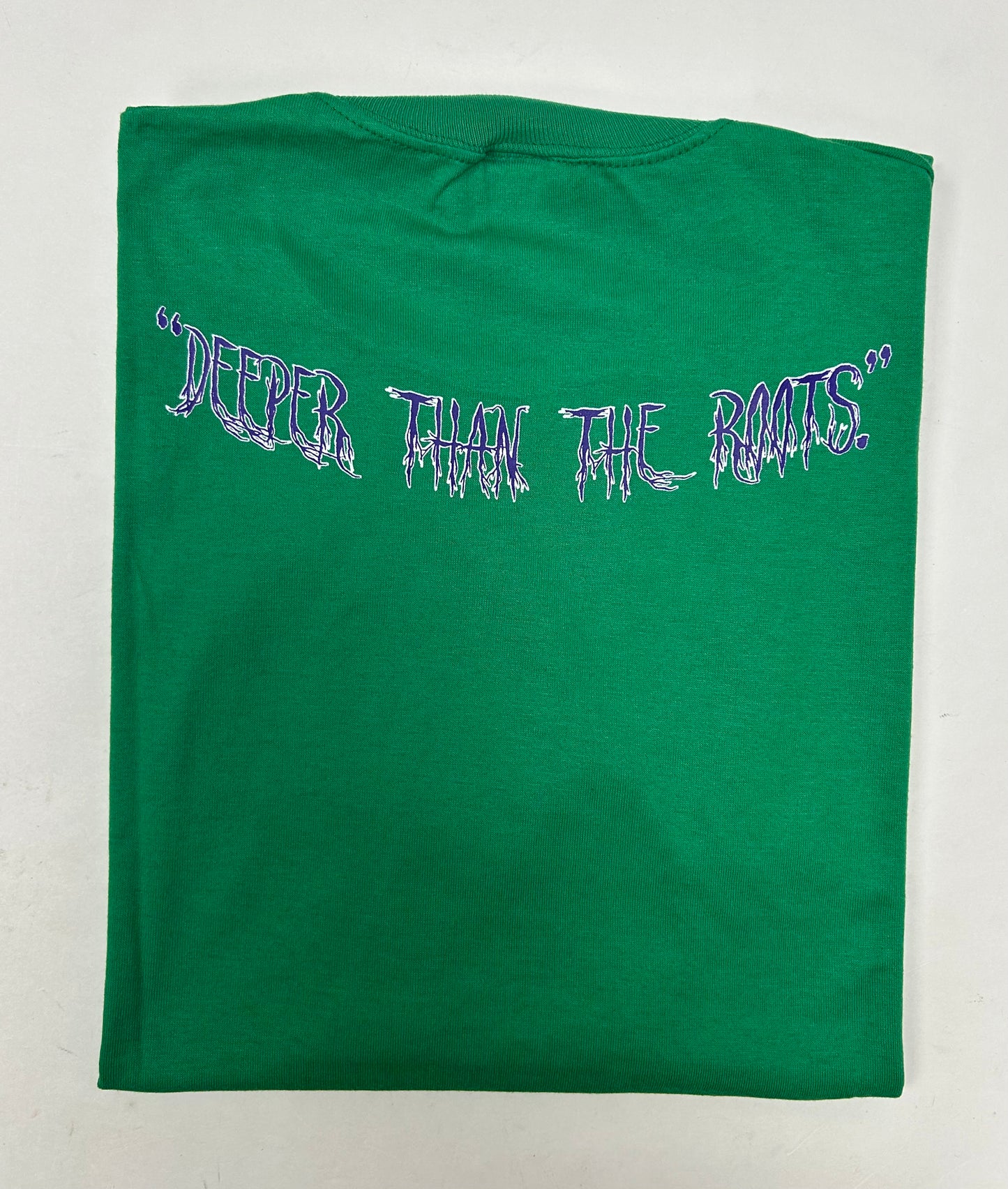 Edgewood NJ “Deeper Than The Roots.” First Edition Tee Large 21.5x28.5 Inches JERZEES 50/50 Blend Made In USA Kelley Green