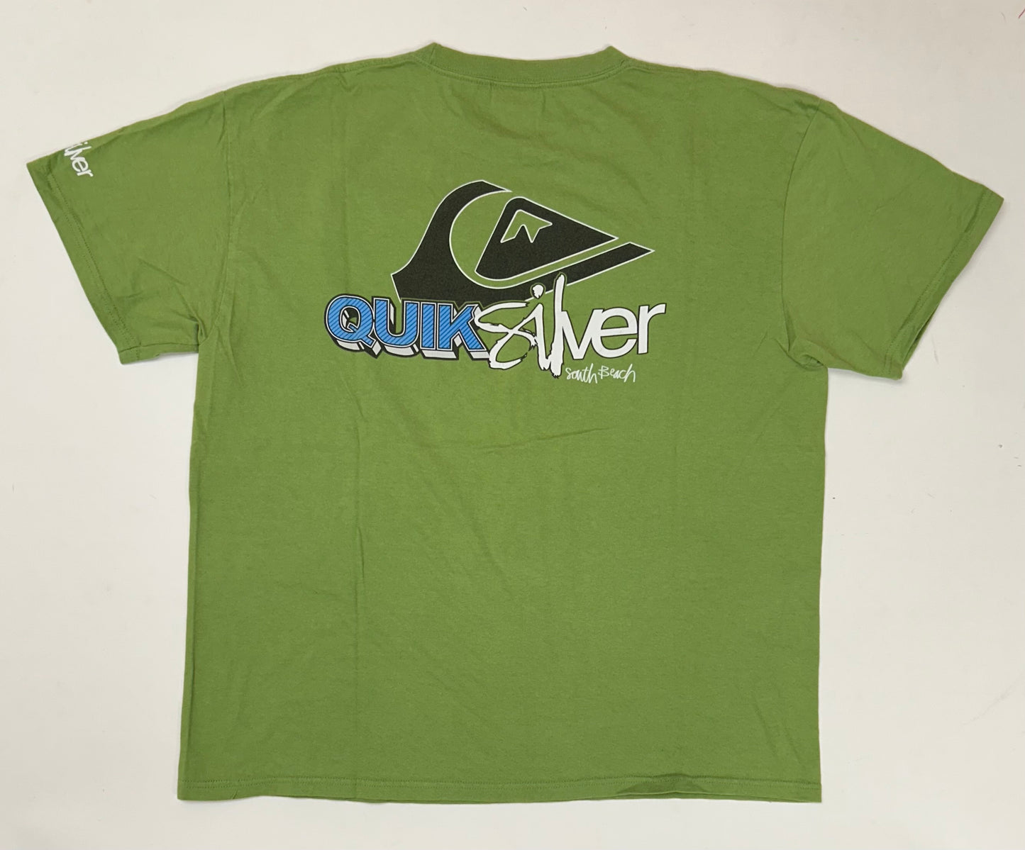 Vintage 00s Quiksilver Boarding Company South Beach Tee Large 22.75x26.5 Inches Green