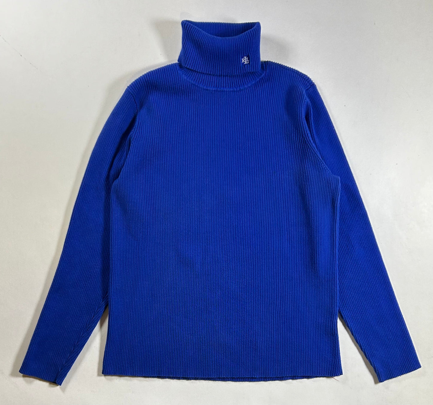 Lauren Ralph Lauren Vibrant Blue Turtleneck Ribbed Sweater Women's Small 18x23 Inches