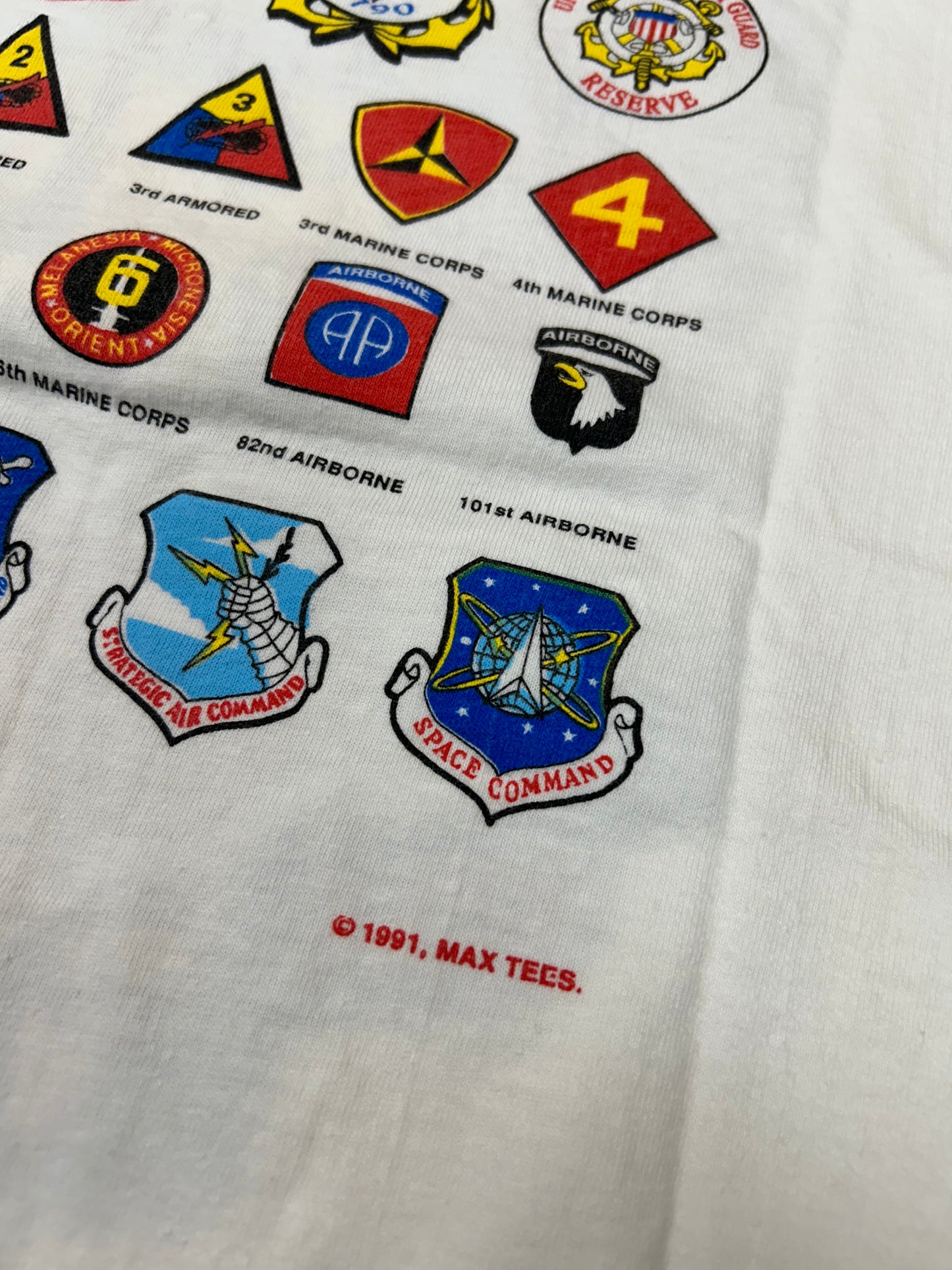 Vintage 1991 Operation Desert Storm Gulf War Victory We Are The Thunder We Are The Lightning Tee 20.5x29 Inches M/L Fit White