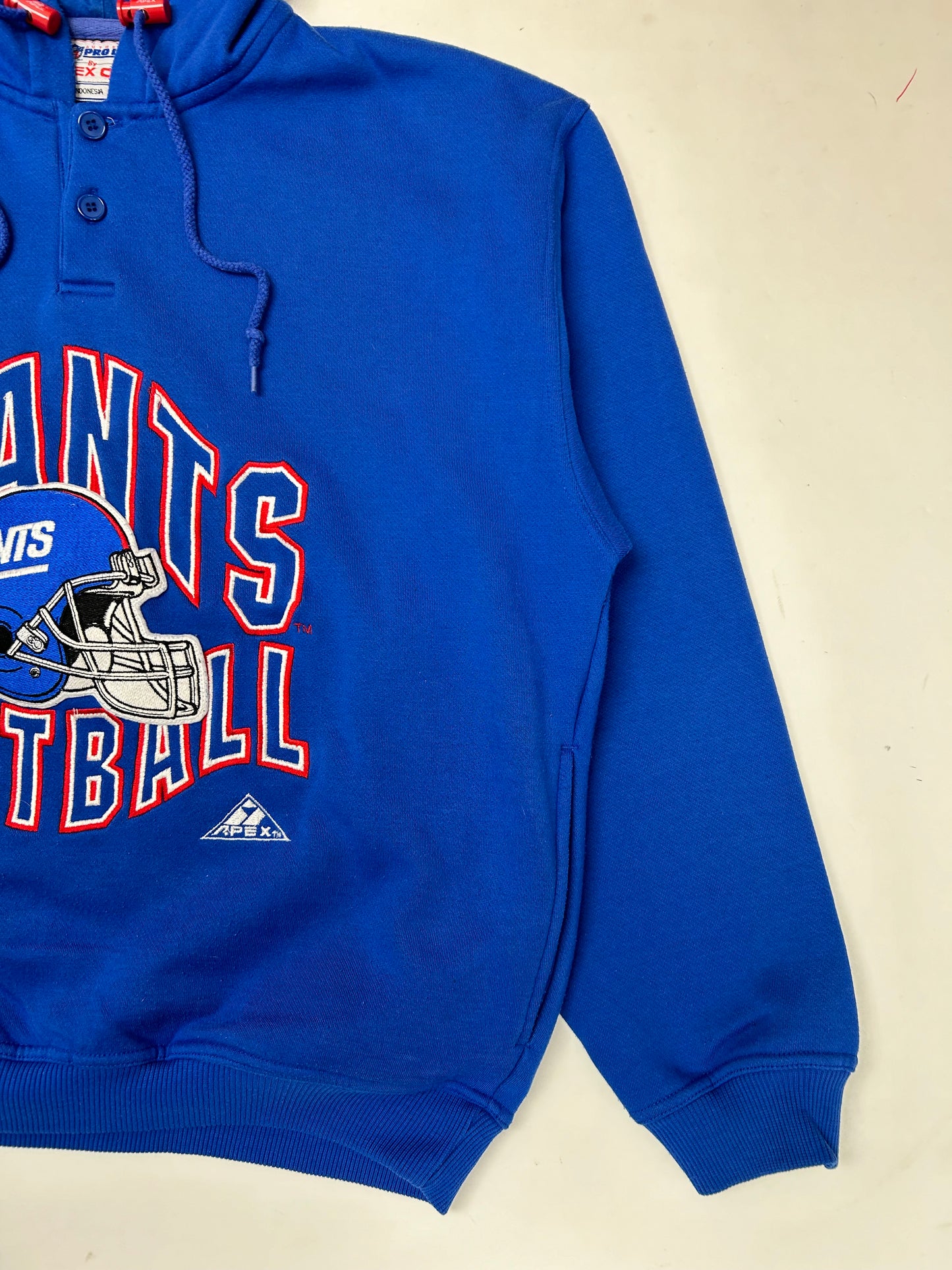 Vintage Pro-Line Apex One New York Giants Hooded Sweatshirt Large/Medium 24.75x26.5 Inches