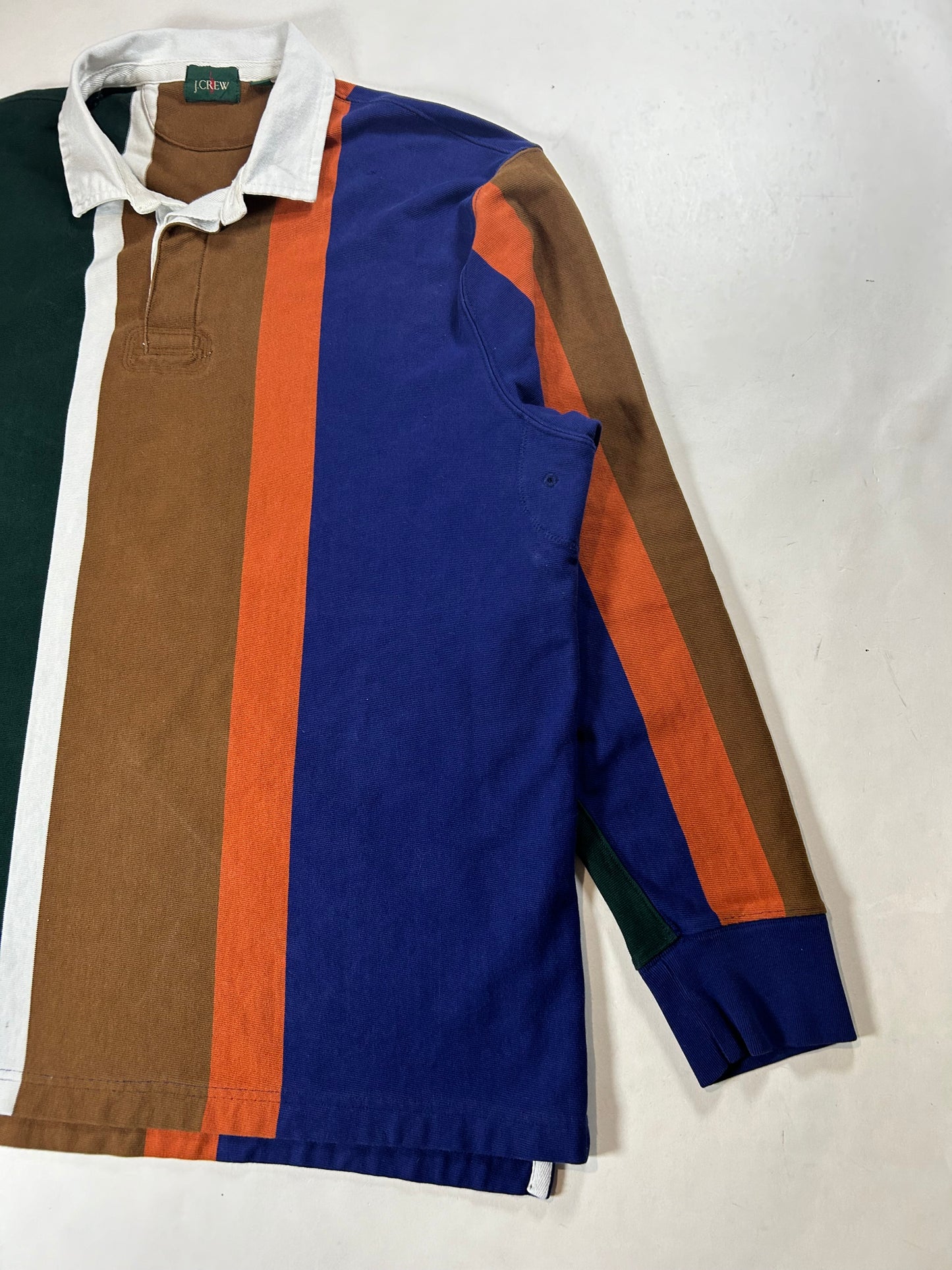 J. Crew Rugby Polo Big Stripe Color Long Sleeve Shirt XL 25x30.25 Inches FA22