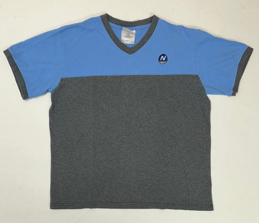 Vintage 90s Nike N Swoosh Logo V-neck Cut Tee Youth Medium-Women’s Medium 19.5x23 Inches