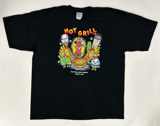 Vintage 00s Hot Grill Clifton, New Jersey Since 1961 Restaurant Tee XL 24.5x30 Inches