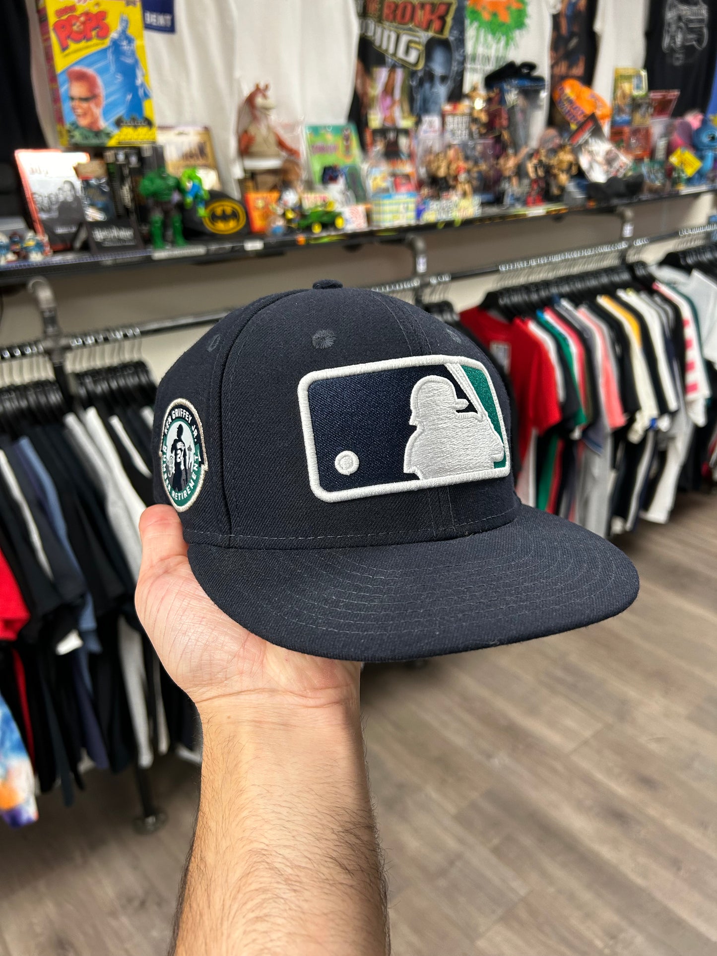 New Era 59Fifty Ken Griffey Jr. Seattle Mariners MLB Tribute Number Retirement Fitted Hat 7 1/8 As Is