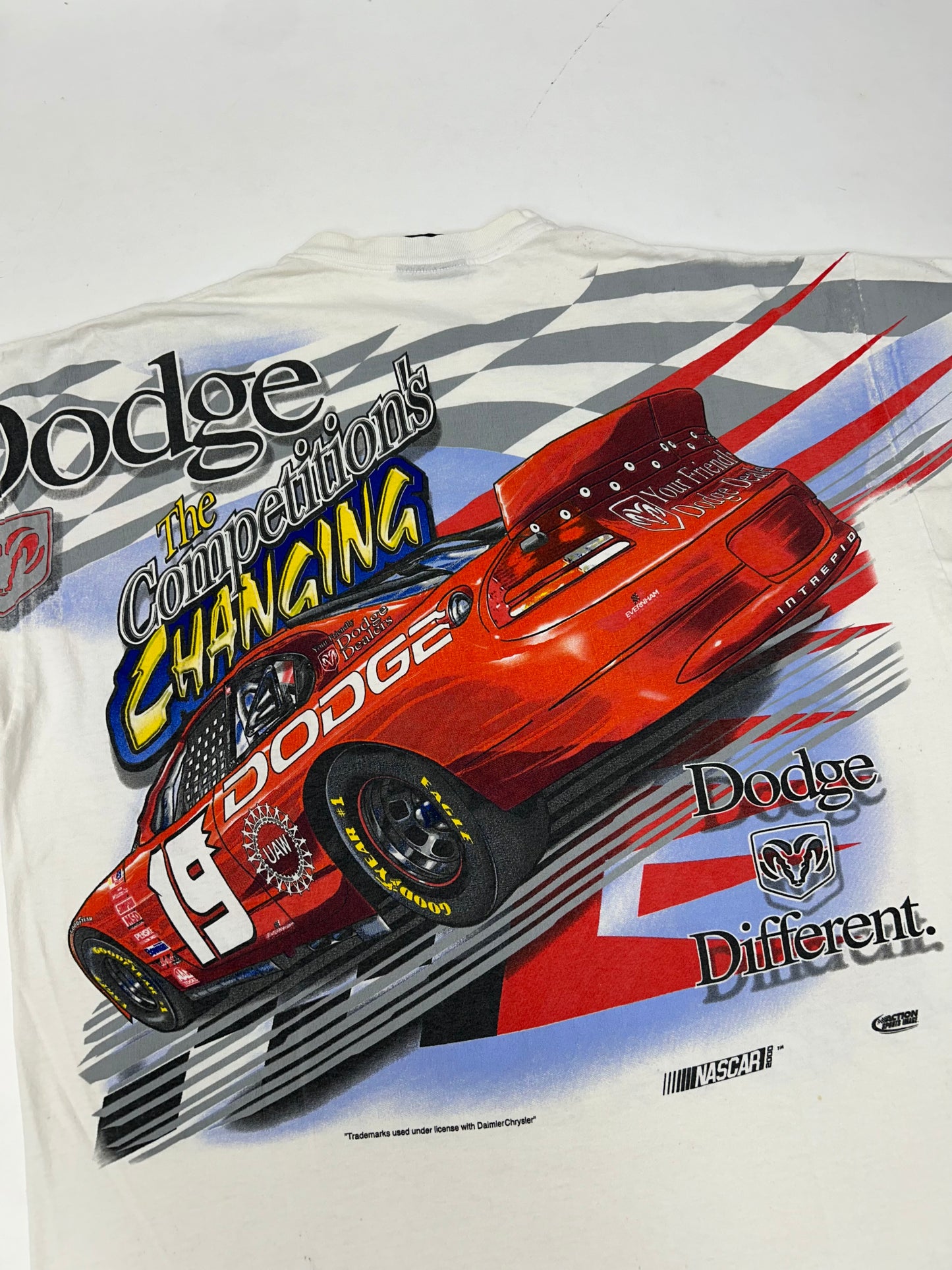 Vintage Chase Authentics NASCAR Dodge R/T Evernham #19 Dare To Be Different XL 25x29.5 Inches As Is