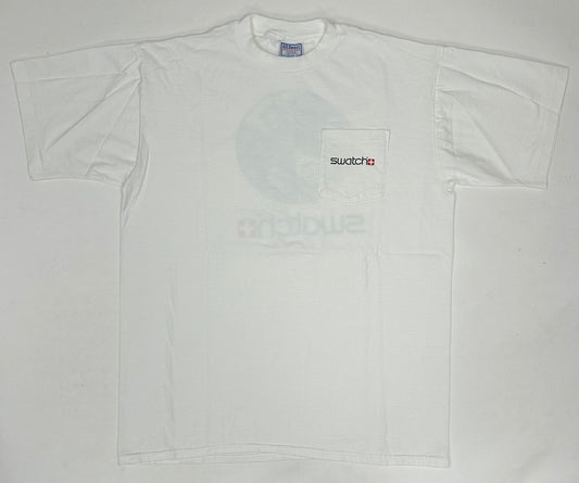 Vintage Swatch Watch Baby Graphic Laughing Crying Shirt 90s Rare Promo XL USA