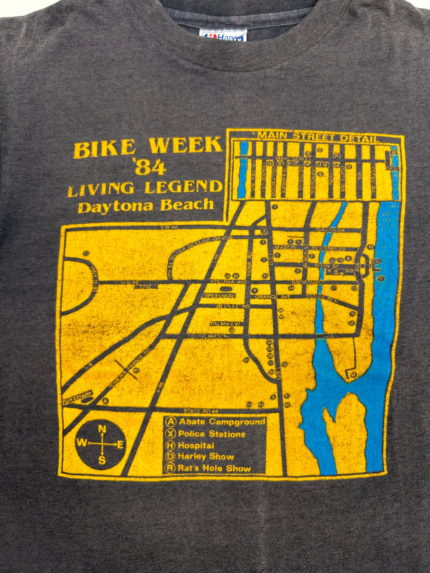 Vintage Daytona Bike Week Living Legend 1984 T-shirt Size 18.5x24.75 Inches Rare Faded