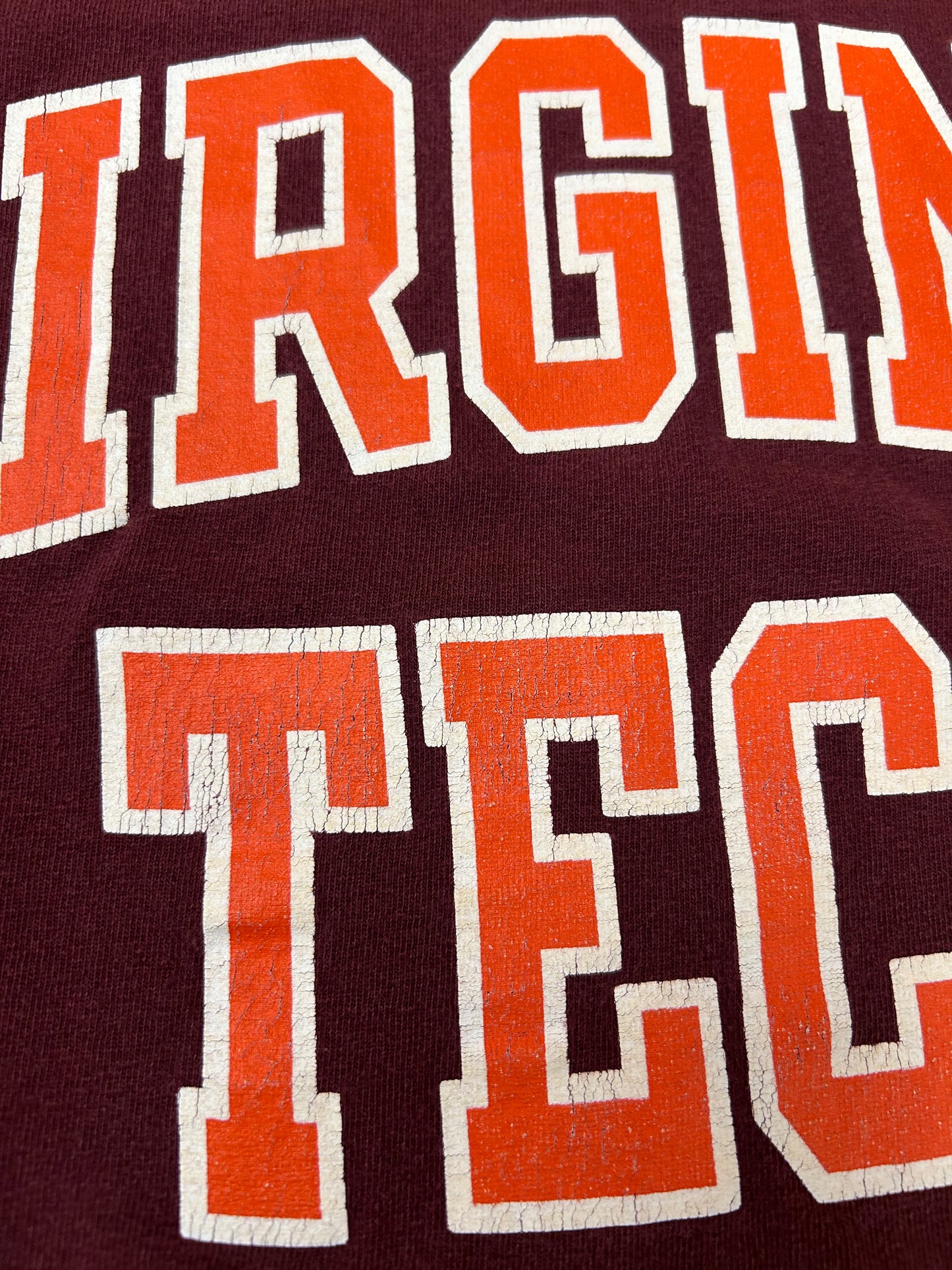 Vintage 00s Champion Virginia Tech College Tee Medium/Small Fit 19x28.5 Inches