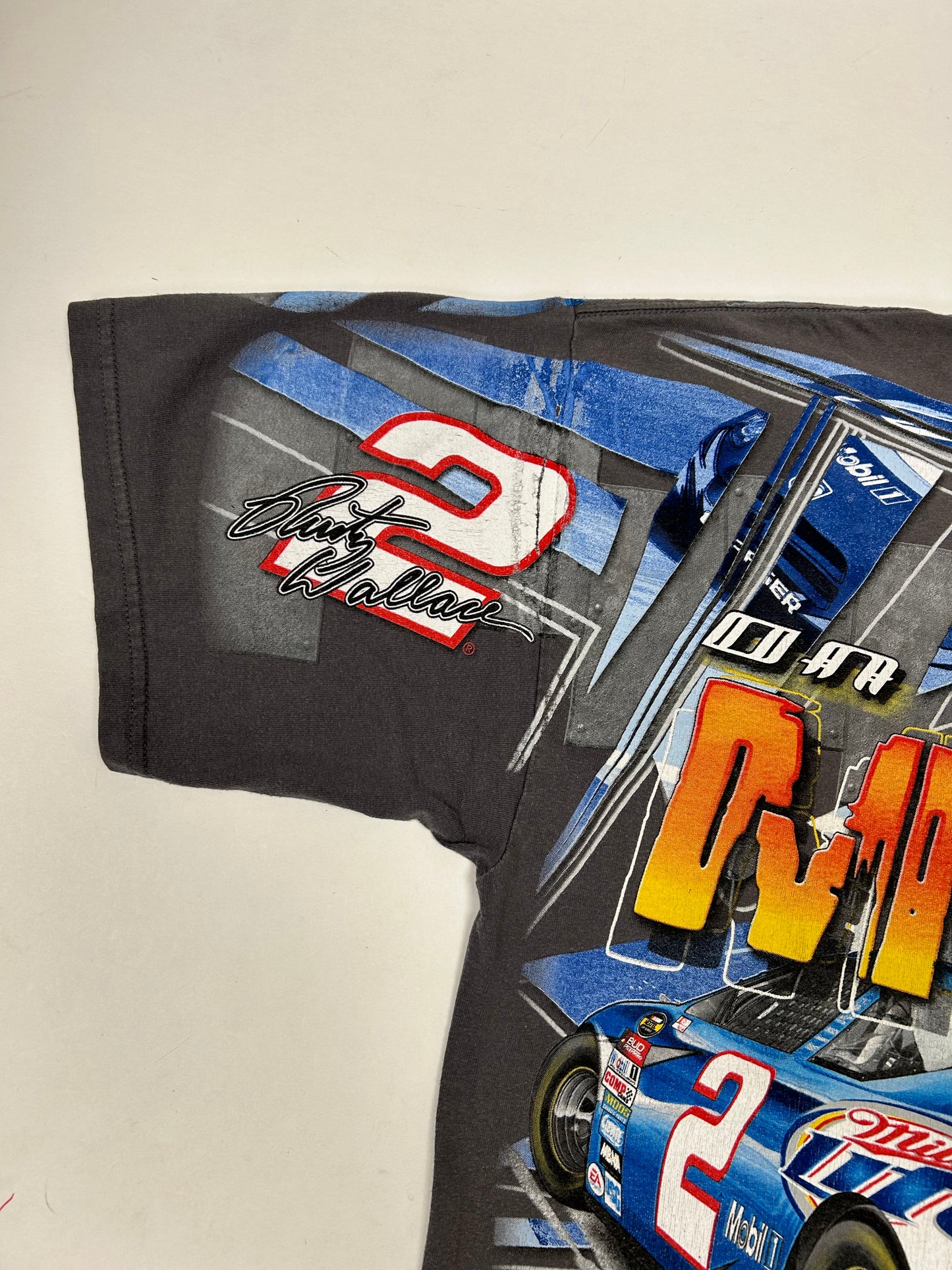 Vintage NASCAR Rusty Wallace Rusty’s Last Call All Over Print Shirt Dodge Car XL 24x30 Inches