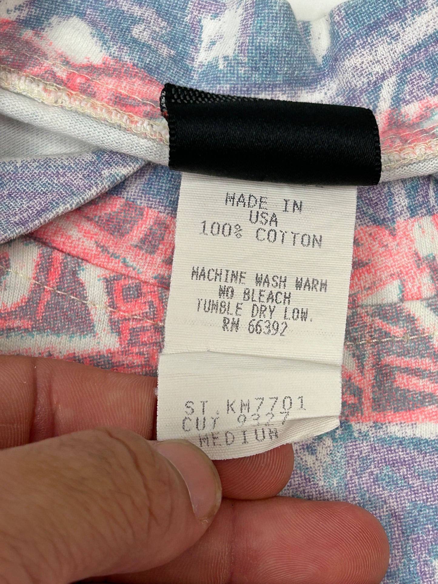 Vintage Gotcha Shirt Pink Blue Tribal Aztec Surf Skate AOP 80s 90s 21.75x26.75 Inches