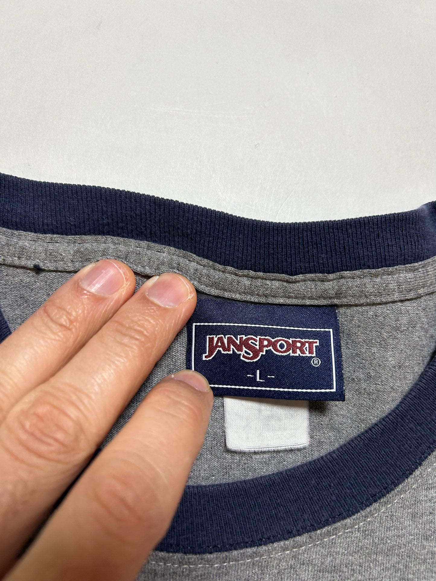 Vintage 00s Jansports Seton Hall Stillman School Of Business College Long Sleeve Tee Large Can Fit XL 23.25x30.25 Inches Gray/Blue